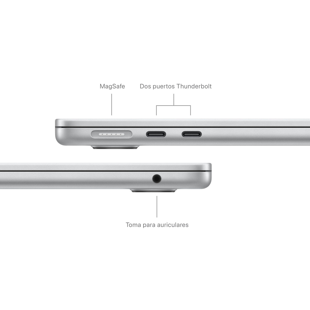 Apple 2024 MacBook Air de 13 Pulgadas con Chip M3: Pantalla Liquid Retina, CPU 8 núcleos, GPU 10 núcleos, 24 GB de Memoria unificada, SSD de 512 GB, Touch ID, Plata