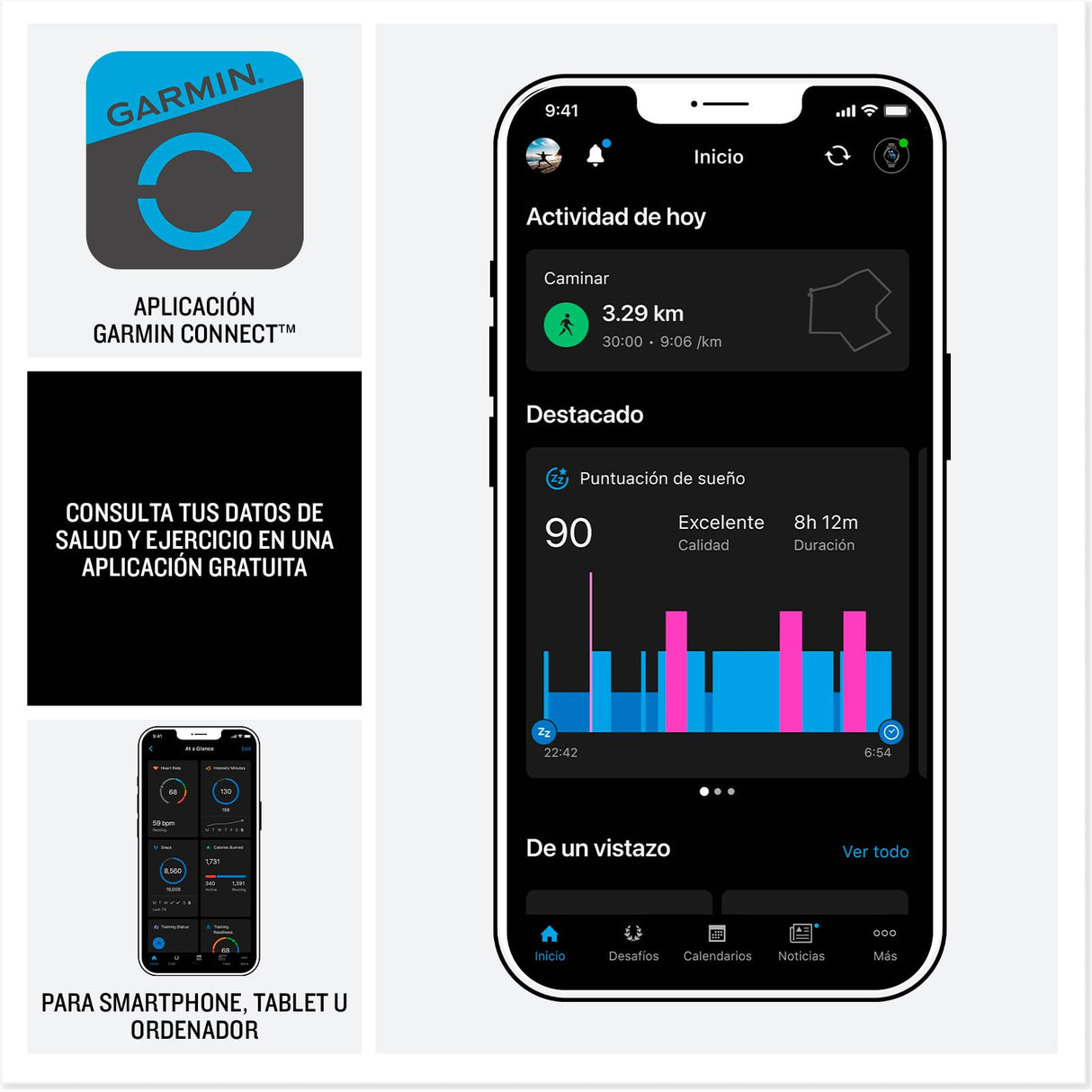 Garmin Vívoactive 6, Smartwatch con GPS, Pantalla AMOLED, Funciones Esenciales de Salud, Entrenamientos de Movilidad, Entrenamiento avanzado del sueño y hasta 11 días de autonomía, Negro