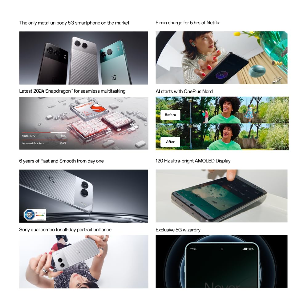 OnePlus Nord 4 5G 16GB RAM 512GB de Almacenamiento, Smartphone sin SIM con cámara Dual de 50 MP + OIS - Mercurial Silver