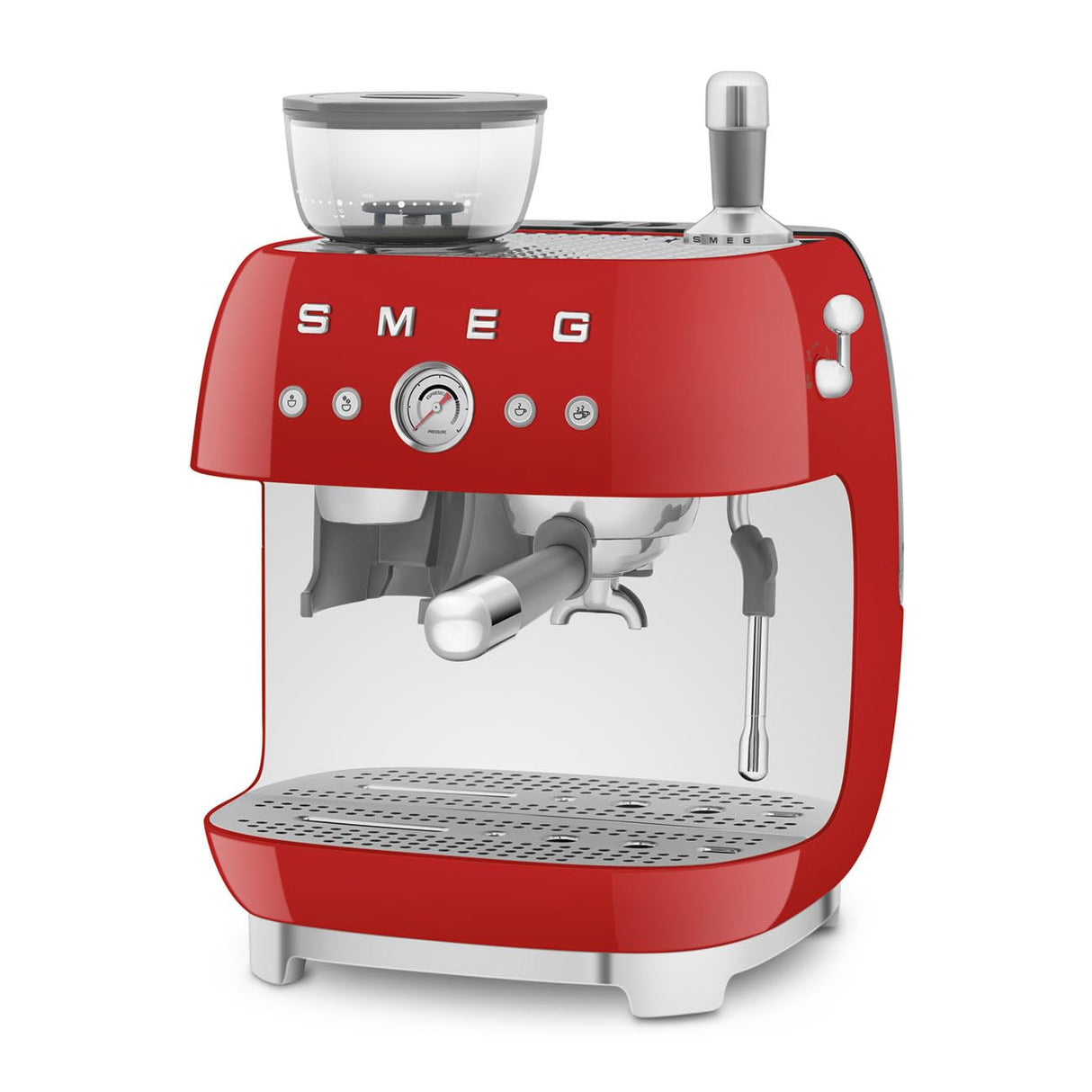 SMEG EGF03RDEU Cafetera Espresso con Molinillo, Plastic, Rosso