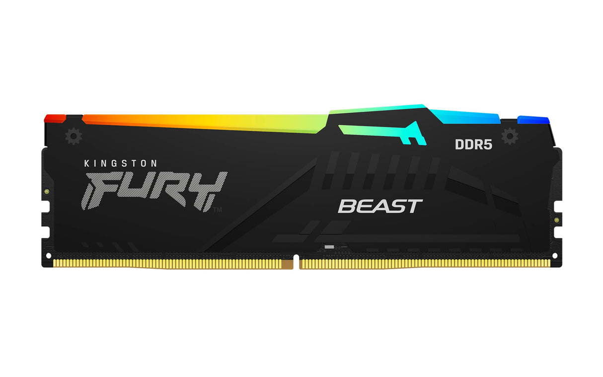 Kingston Fury Beast Negro RGB 64GB 5600MT/s DDR5 CL36 DIMM Memoria Gamer para Ordenadores de sobremesa Módulo único AMD Expo/Intel XMP - KF556C36BBEA-64