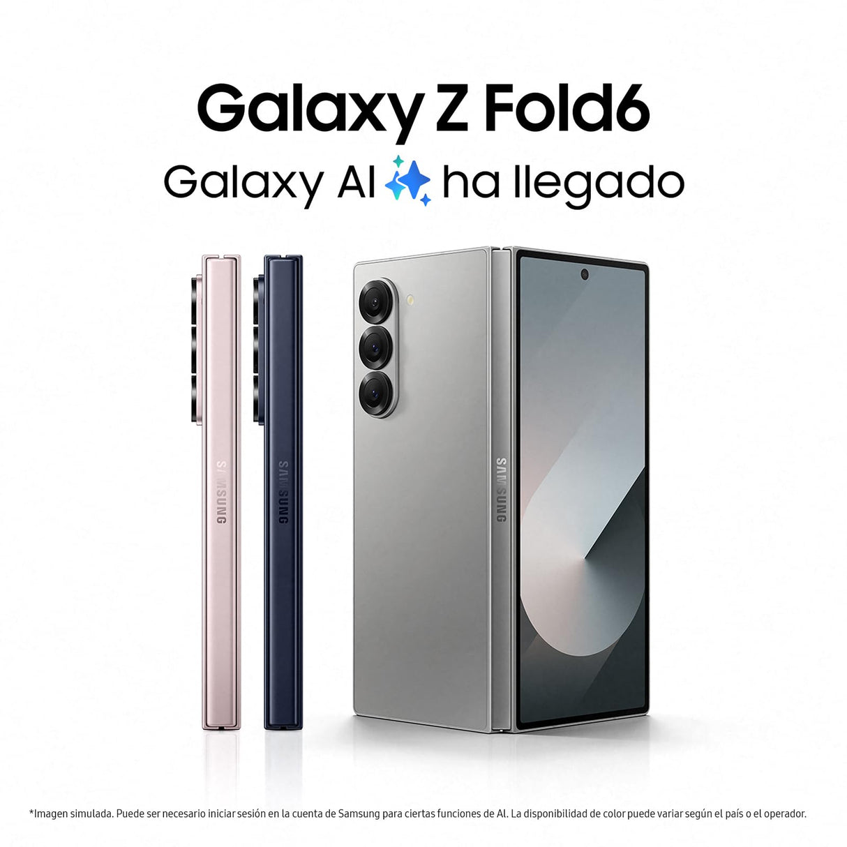 Samsung Galaxy Z Fold6 1TB + Cargador - Teléfono Móvil con IA, Smartphone Android Libre, Cámara 50 MP, Pantalla Grande, Batería de Larga Duración, Azul Oscuro (Versión Española)