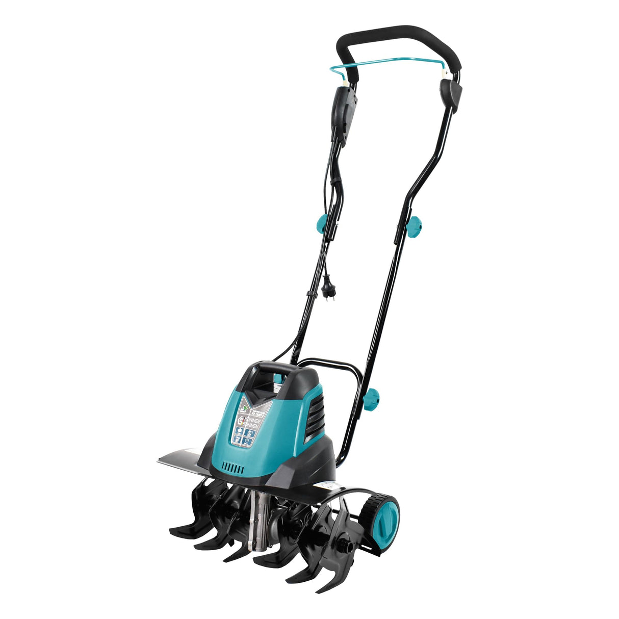 Könner & Söhn KS 1500 T E - Azada eléctrica de acero de 23 cm, ancho de trabajo de 40 cm, profundidad de trabajo de 23 cm, 1500 W, 230 V, fresadora de jardín para parcelas de patio, flores y parterres