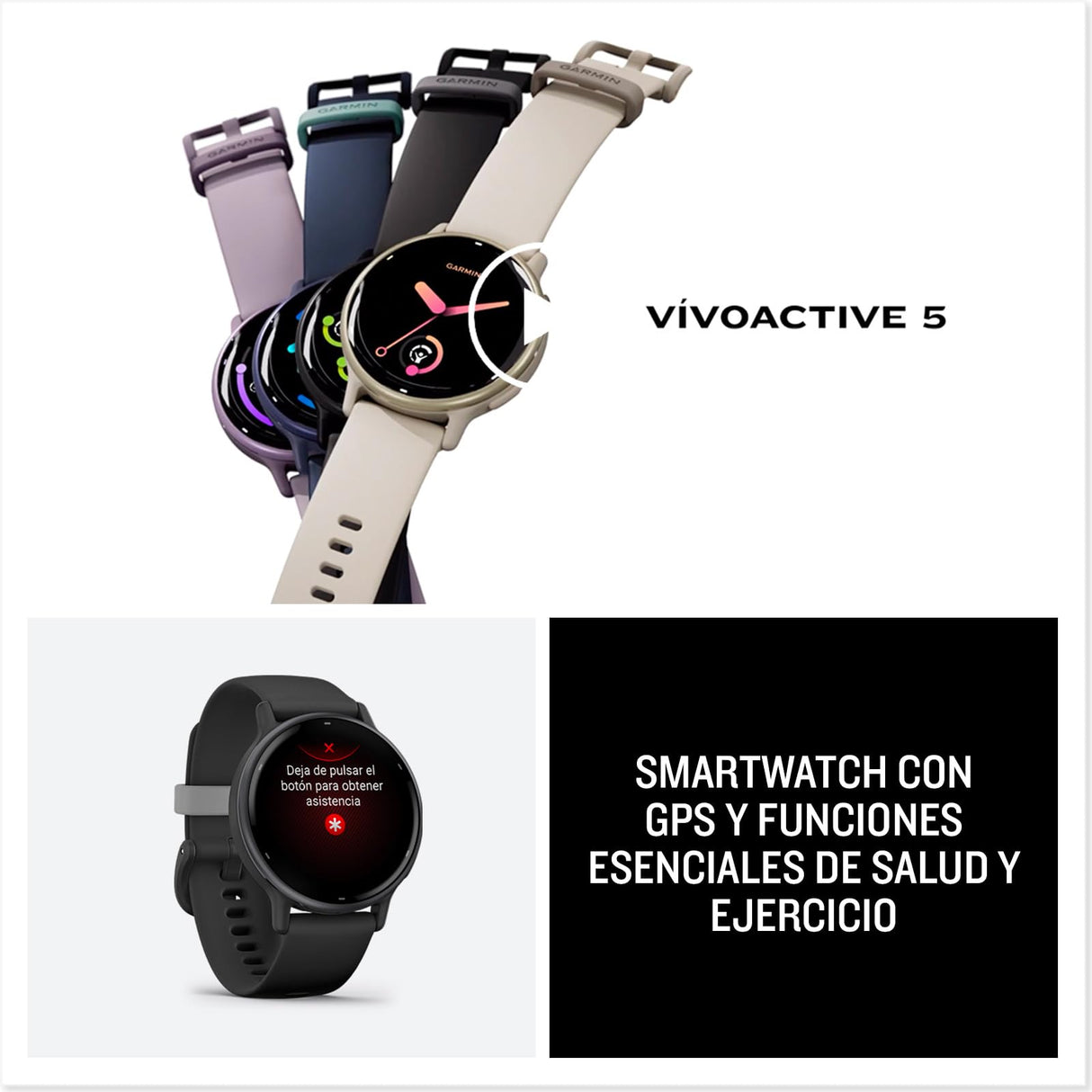 Garmin Vívoactive 5, Smartwatch con GPS, Pantalla AMOLED, Funciones Esenciales de Salud y Forma física y hasta 11 días de autonomía, Azul