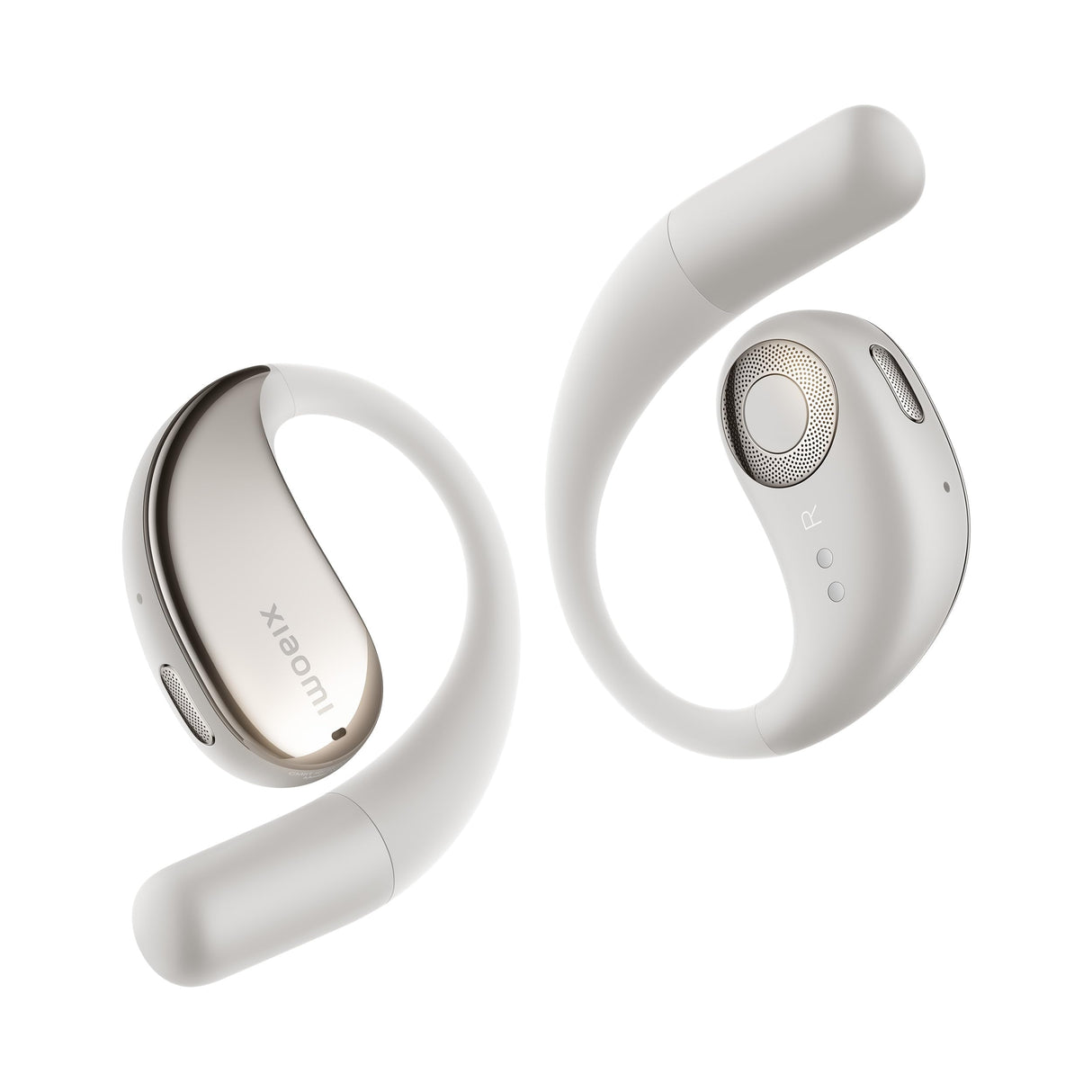XIAOMI OpenWear Stereo - Auriculares inalámbricos, cancelación de Ruido, Driver dinámico, Doble micrófono, 7.5 Horas de autonomía y 38,5 Horas con el Estuche de Carga, Beige (Versión ES)