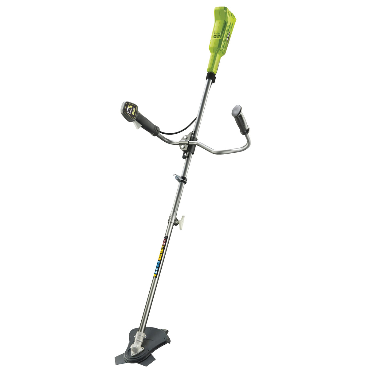 RYOBI Desbrozadora Inalámbrica 18V One+ con Cuchilla Tri-ARC y Cabezal de Hilo – Arnés Vertebrae Ergonómico – (Sin batería)
