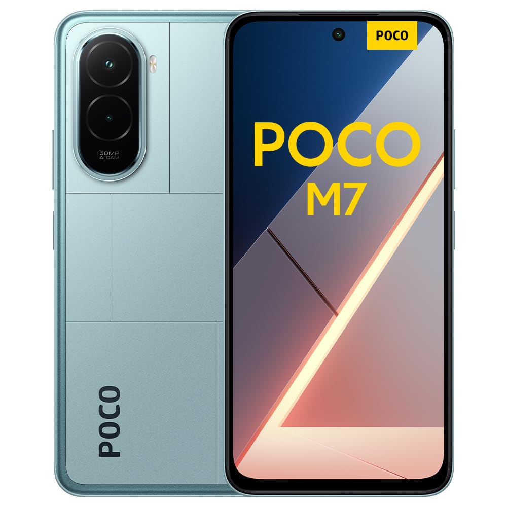 XIAOMI POCO M7 - Smartphone de 8+256GB, Cámara Dual de 50MP con AI, Pantalla inmersiva de 6,9” FHD+, Snapdragon 685, Carga rápida de 33W y Reversible de 18W, Cargador no Incluido, Azul (Versión ES)