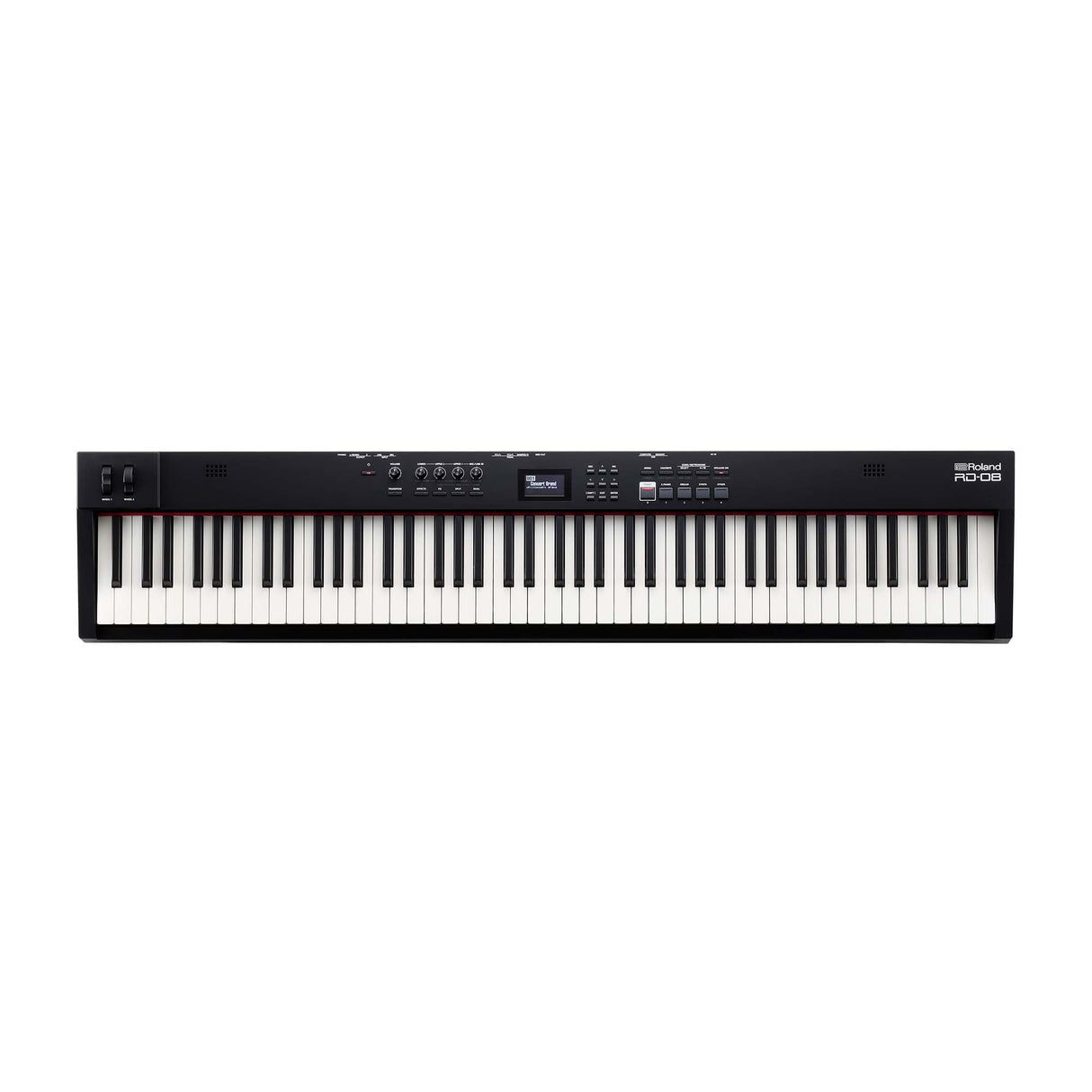 Piano de escenario Roland RD-08 | Sonido y ejecución RD auténticos | Diseño estilizado | Teclado PHA-4 contrapesado de 88 notas | Características ampliables | +3.000 sonidos integrados
