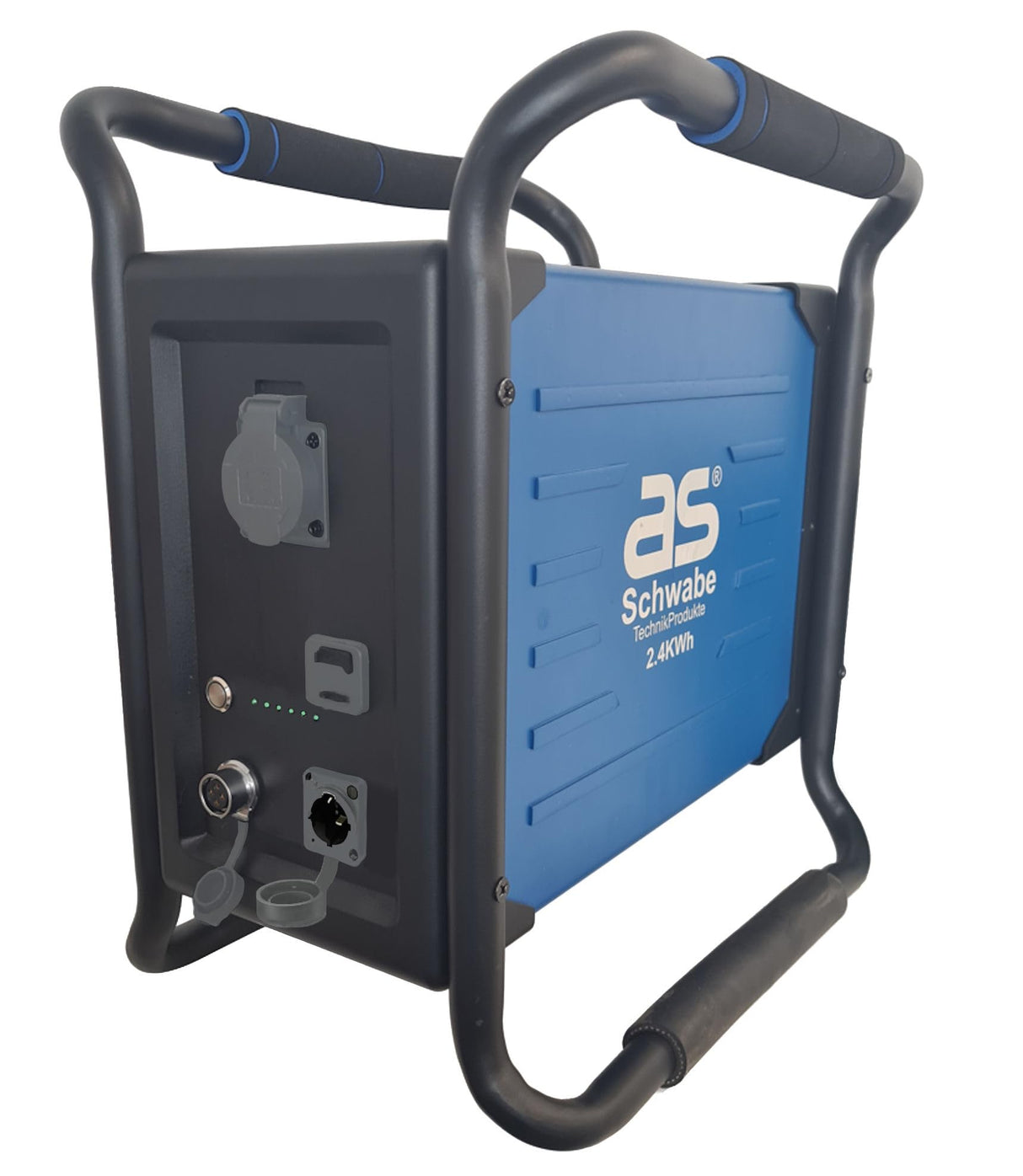 AS – Schwabe Eco Powerstation 5000 - Fuente de alimentación móvil con batería de 2,4 kW - Carga rápida - 2500 W de potencia - robusto y silencioso - Generador solar para obras, jardín, camping - IP54,