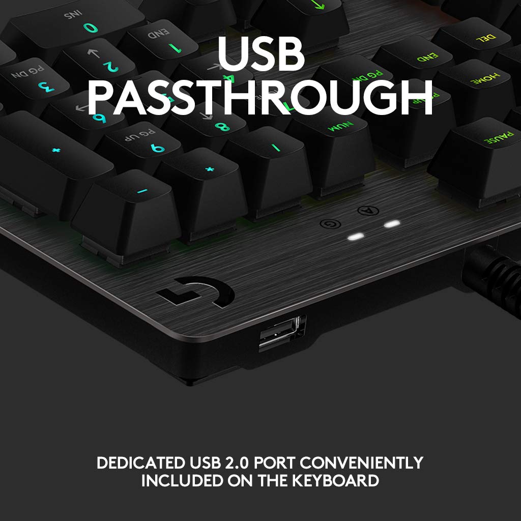 Logitech G Teclado mecánico para Gaming 513, interruptores táctiles GX-Brown, iluminación RGB, Bucle USB, reposamuñecas con Espuma viscoelástica, Carcasa de Aluminio, diseño escandinavo, Color Negro