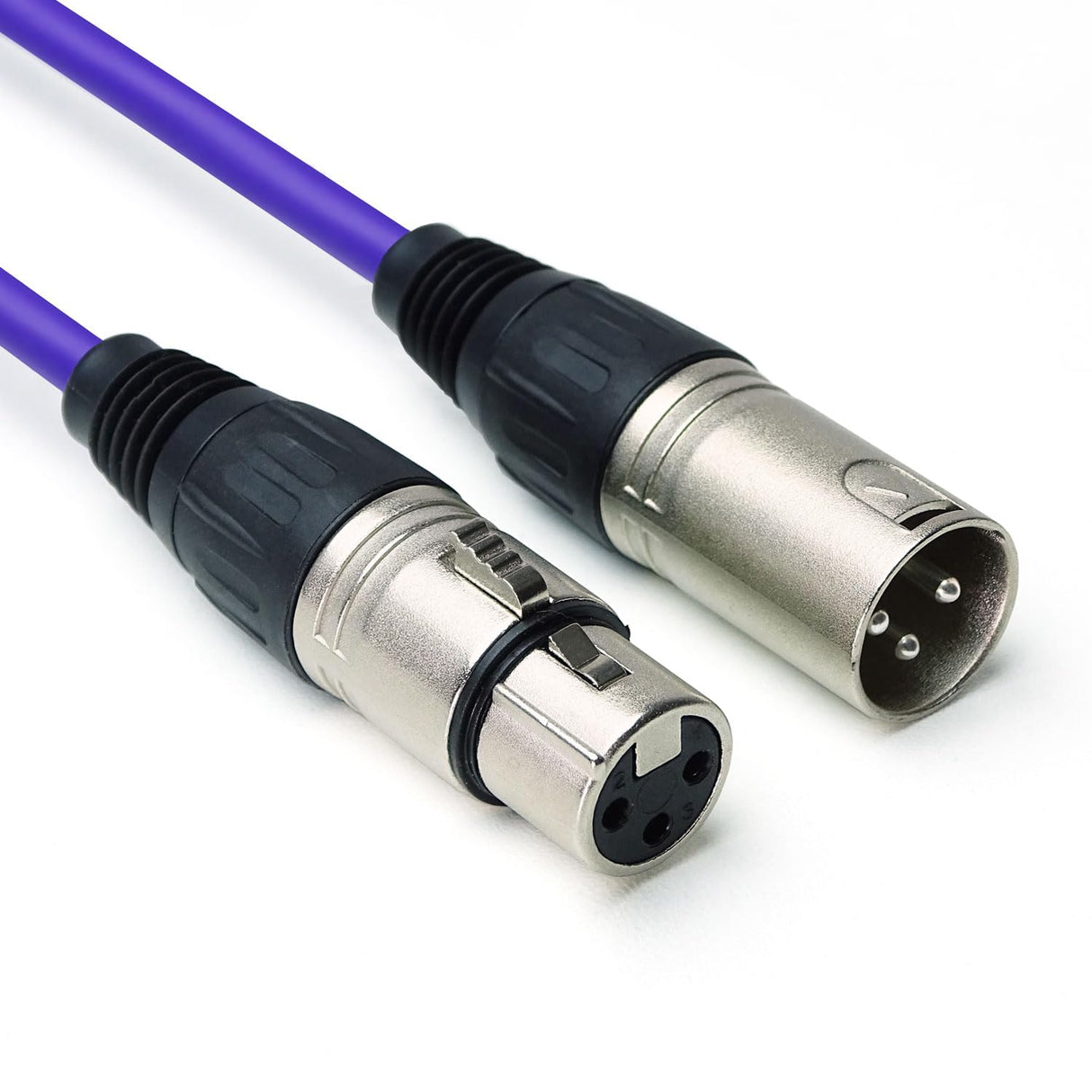 keepdrum Cable de micrófono XLR 10 m lila, naranja y negro, 3 unidades