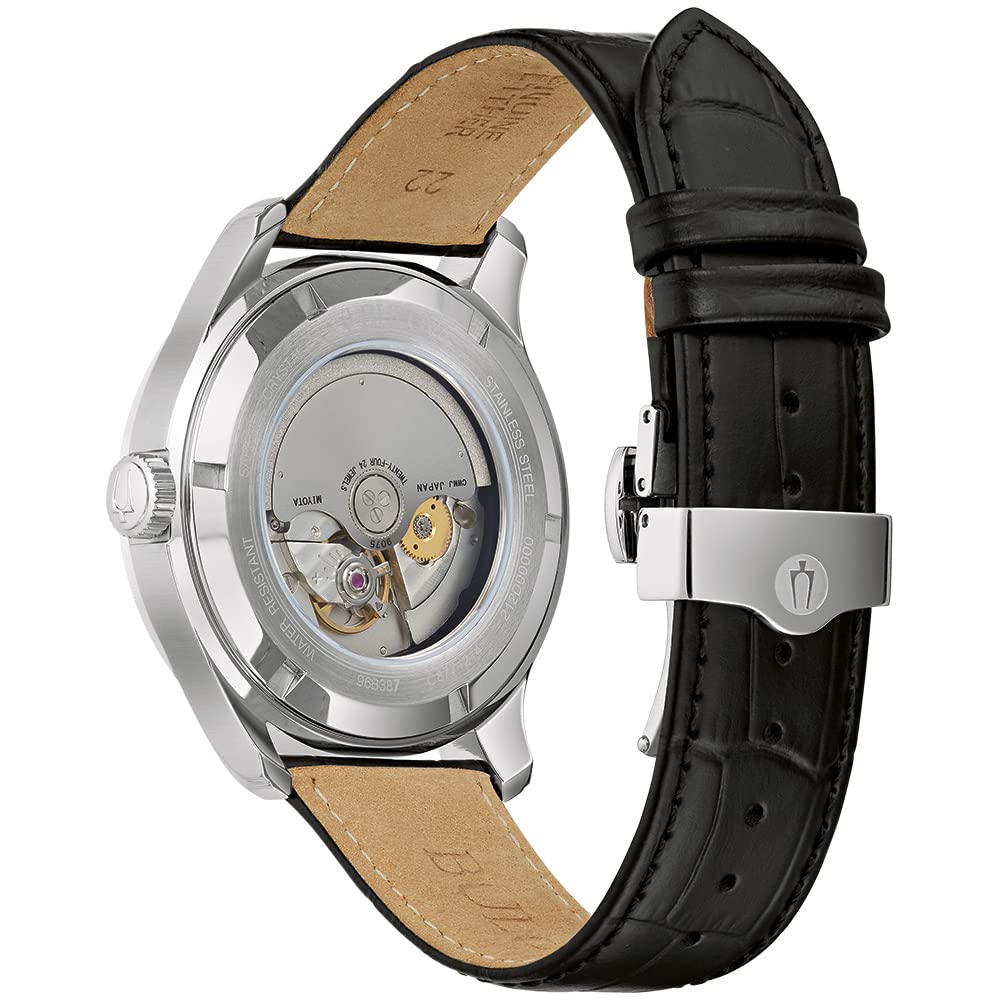 Bulova Reloj Analógico para Hombres de Automático con Correa en Cuero 96B387