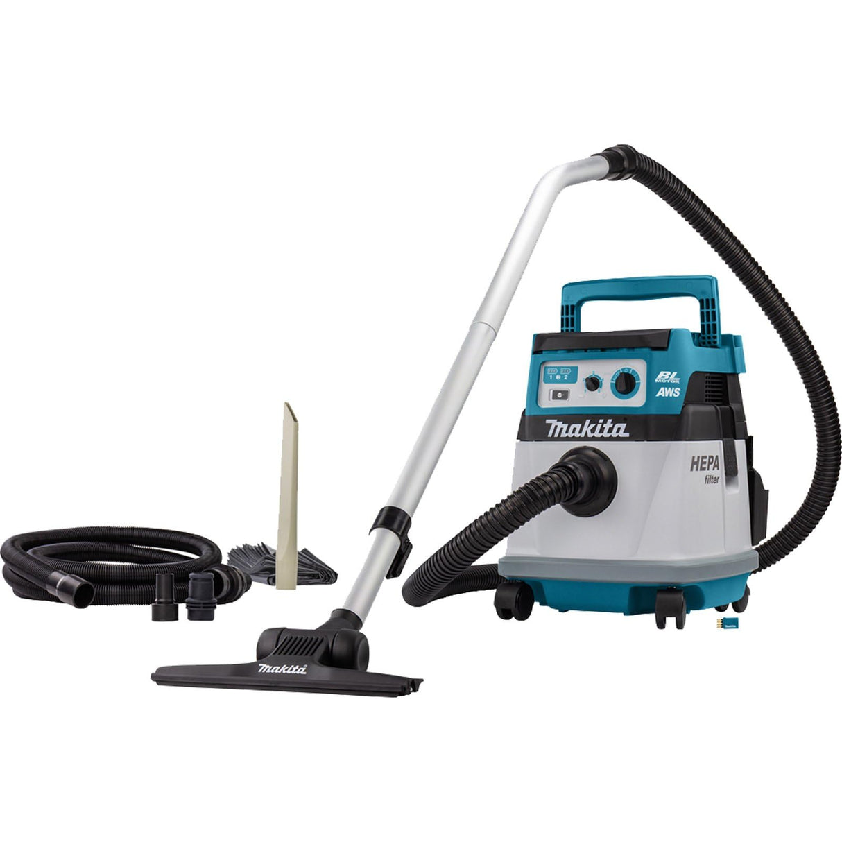 Makita DVC157LZX3 Aspirador inalámbrico 15L Comp.LI-Ion 18VX2 AWS HEPA/sin batería y Cargador, 2 Velocidades, Azul