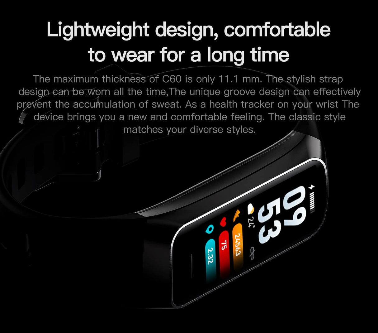 Varias Funciones Fitness Tracker Compatible con Android e iOS, GPS Smartwatch Detección de oxígeno en Sangre, Pink C60
