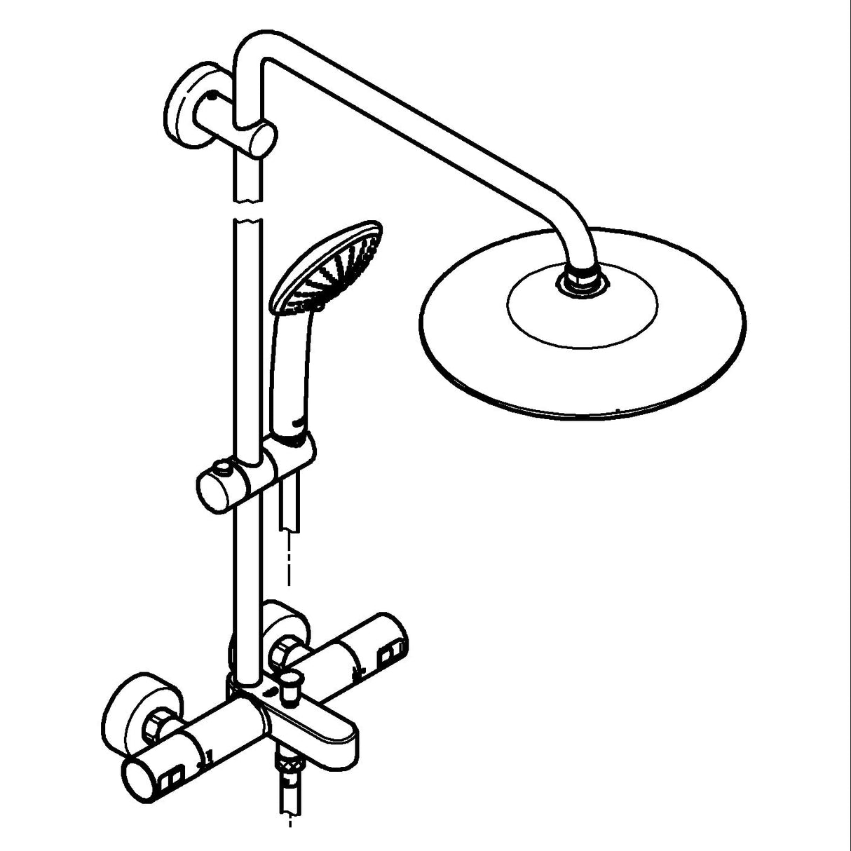 GROHE Vitalio Joy 260 | Sistema de ducha con taermostato para baño y ducha | 27860001 | 2 opciones de ducha | 3 tipos de chorro | Termostato con función GROHE Aquadimmer