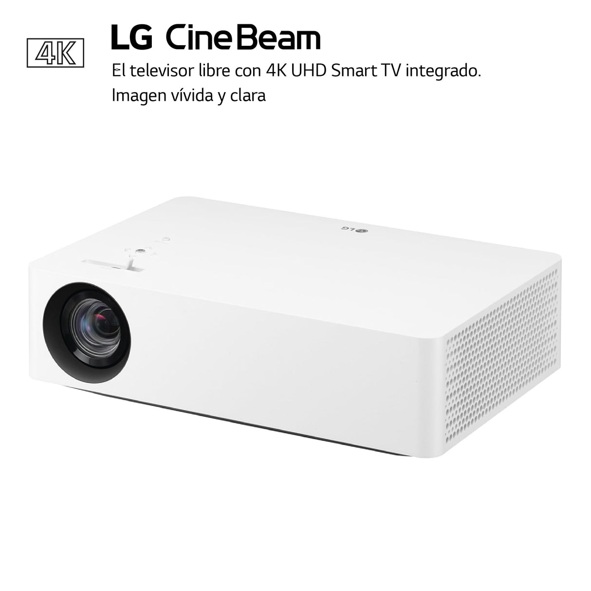 LG CineBeam HU70LS - Proyector TV 4K con SmartTV webOS 4.5, hasta 140", Fuente LED 4 Canales, 1.500 lúmenes, Resolución 3840x2160, Conectividad Inalámbrica, Color Blanco