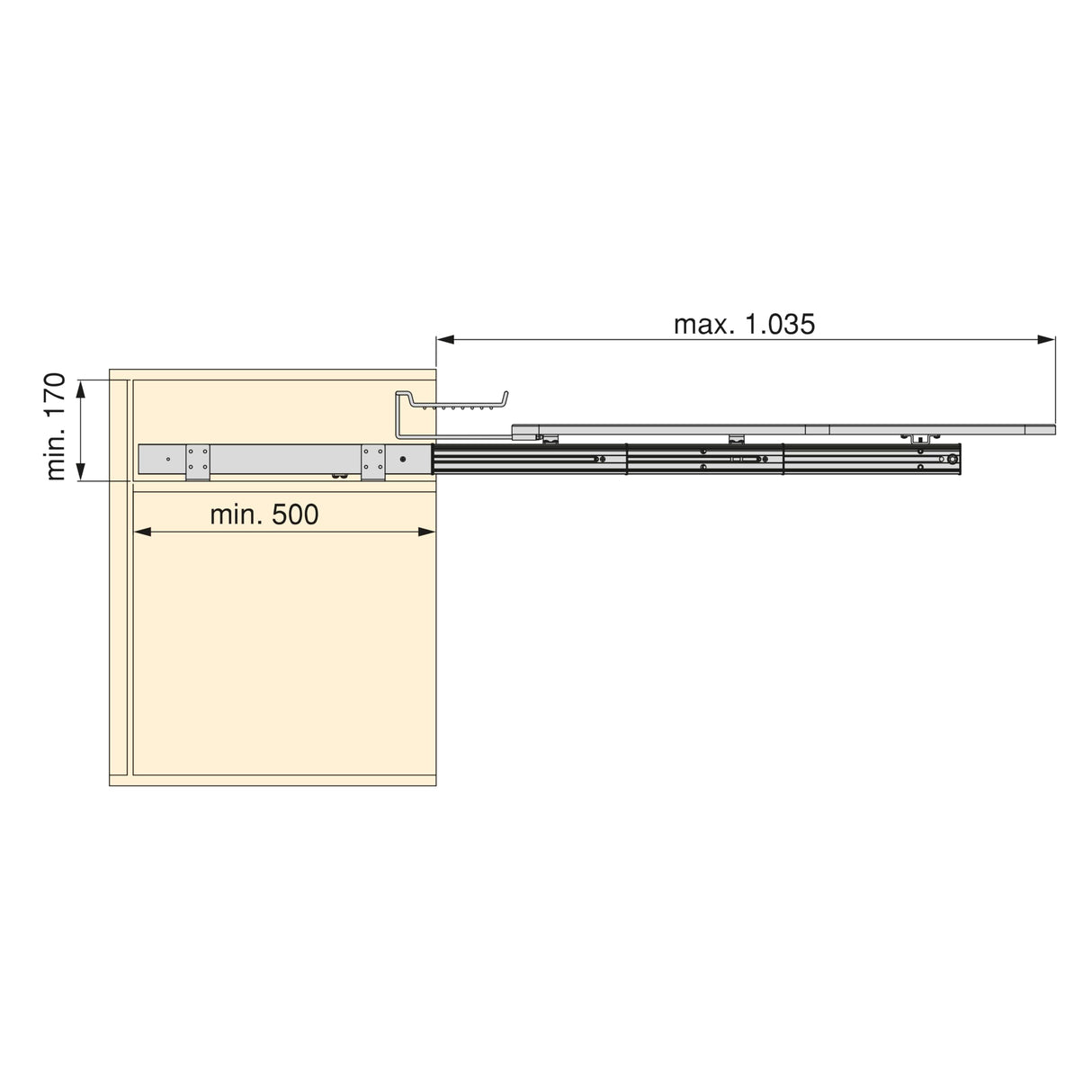 Emuca - Tabla de Planchar Plegable y extraíble para Mueble, Aluminio, Gris Antracita