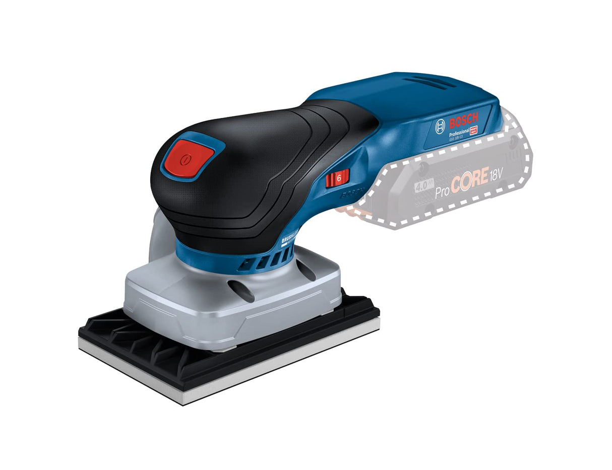 Bosch Professional 18V System GSS 18V-13 - Lijadora orbital a batería (Brushless, bolsa para polvo, 3 platos, en L-BOXX)
