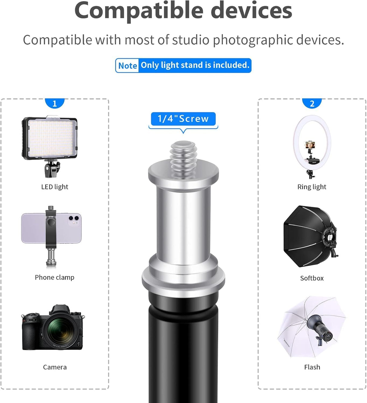 NEEWER Fotografía Soporte de Luz 92-200cm RegulableTrípode Robusto para los Reflectores Softboxes Luces Paraguas Capacidad de Carga:8kg