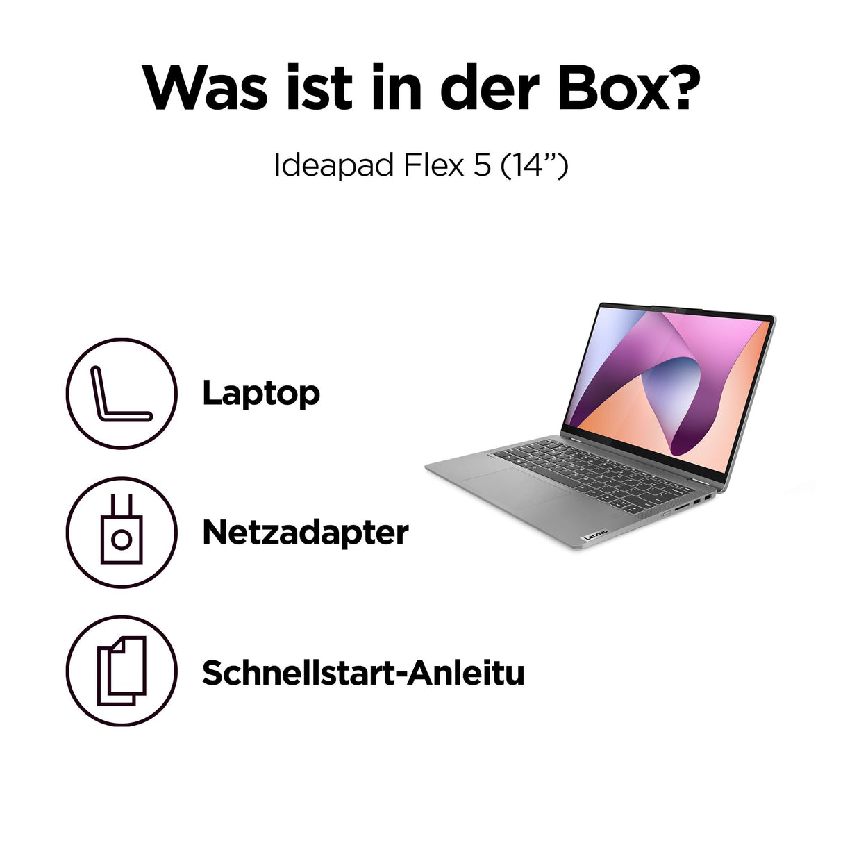 Lenovo IdeaPad Flex 5 82XX0003GE -14" WUXGA Touch, AMD Ryzen 7 7730U, 16 GB RAM, 512 GB SSD, Windows 11 Home