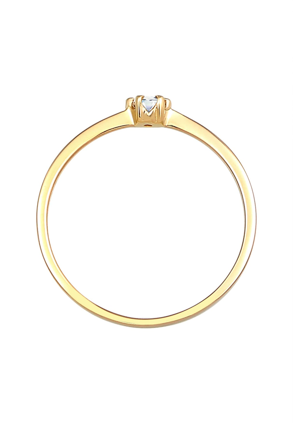 Elli DIAMONDS Anillo Mujeres de Compromiso Solitario con Diamante (0,11 ct.) en Oro Amarillo 585