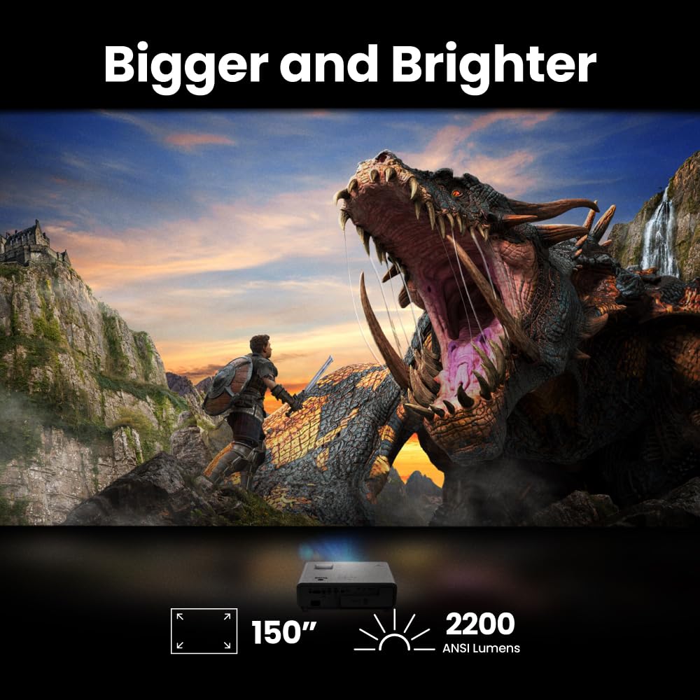 BenQ X500i Proyector Gaming Tiro Corto 4K Verdadero UHD HDR 4LED 2200 Lúmenes | Tiempo de Respuesta de 4ms | Modo de Juego Automático | Xbox, PS5, Switch