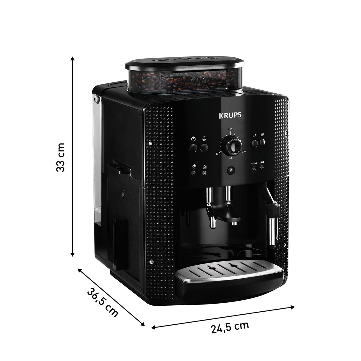 Krups YY8125FD - Máquina espresso, automática, de café molido, 1400 W, 1.6 L, negro
