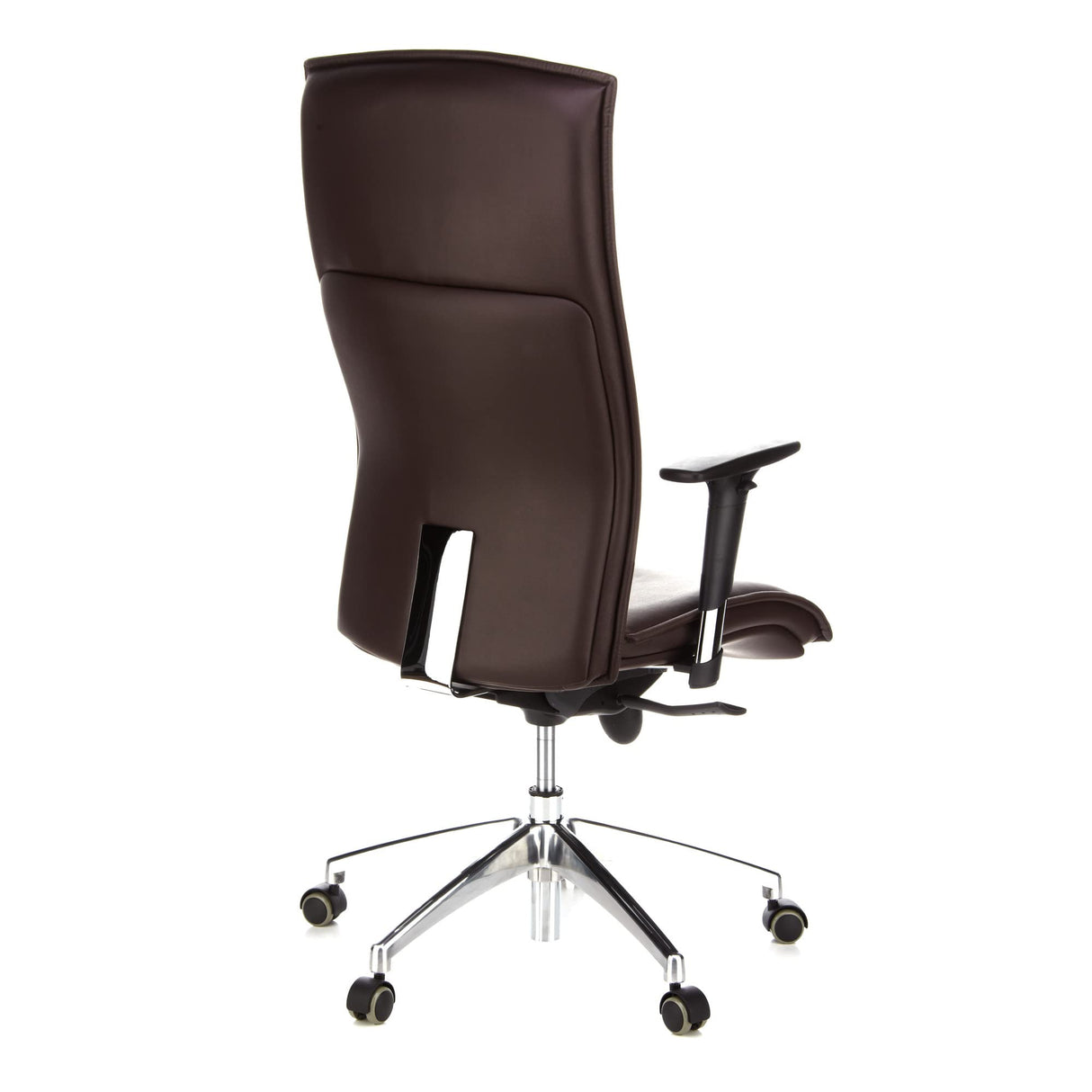 hjh OFFICE 600040 Silla ejecutiva Murano 20 Cuero marrón Oscuro Silla ergonomica Respaldo Alto inclinable con Brazos