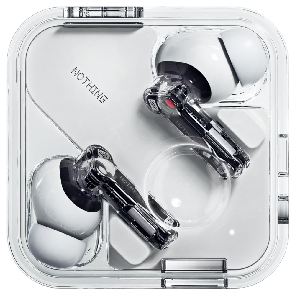 Nothing Ear Auriculares inalambricos Bluetooth con Integración de ChatGPT, Audio Hi-Res, Cancelación de Ruido Activa Inteligente, Ecualizador Avanzado y hasta 40,5 Horas de reproducción - Blanco