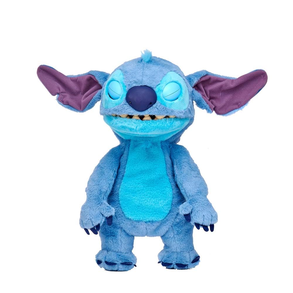 Disney Stitch Puppetronic by Real FX de Lilo & Stitch, Peluche Electrónico de 45 cm, 100+ Combinaciones de Acciones y Sonidos, Juguete Realista con Sensores y Reacciones, 6+ años, Famosa (TTC29000)