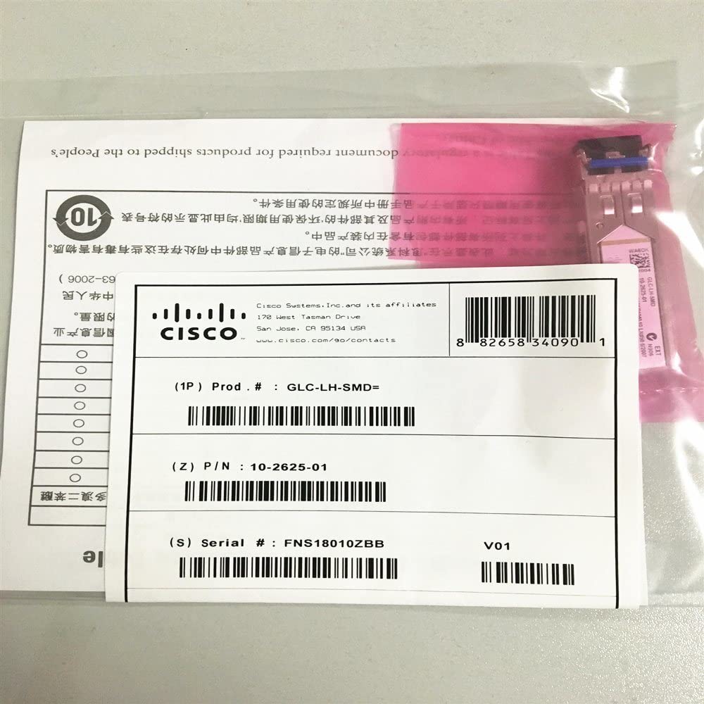Cisco Módulo SFP Cisco 1000BASE- LX/LH para implementaciones Gigabit Ethernet, Intercambiable en Caliente, garantía estándar de 5 años (GLC-LH-SMD=)