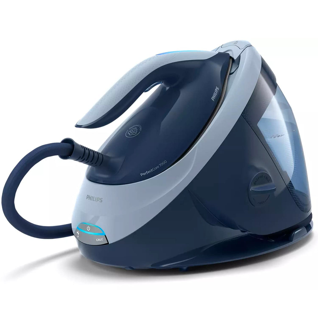 Philips PerfectCare Serie 7000 Generador de Vapor - 2100 W, Salida de Vapor de 600 g, 8,0 Bares de Presión, Tecnología OptimalTEMP, Depósito de 1,8 l, Azúl Marino/Azúl oscuro (PSG7030/20)