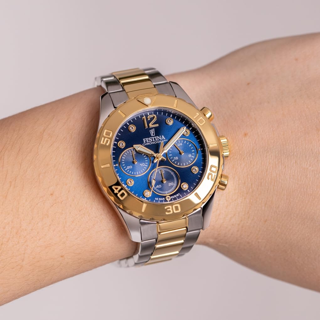 Festina Reloj Mujer F20604/3 Boyfriend Caja de Acero Inoxidable 316l Multi Correa de Acero Inoxidable 316l Multi