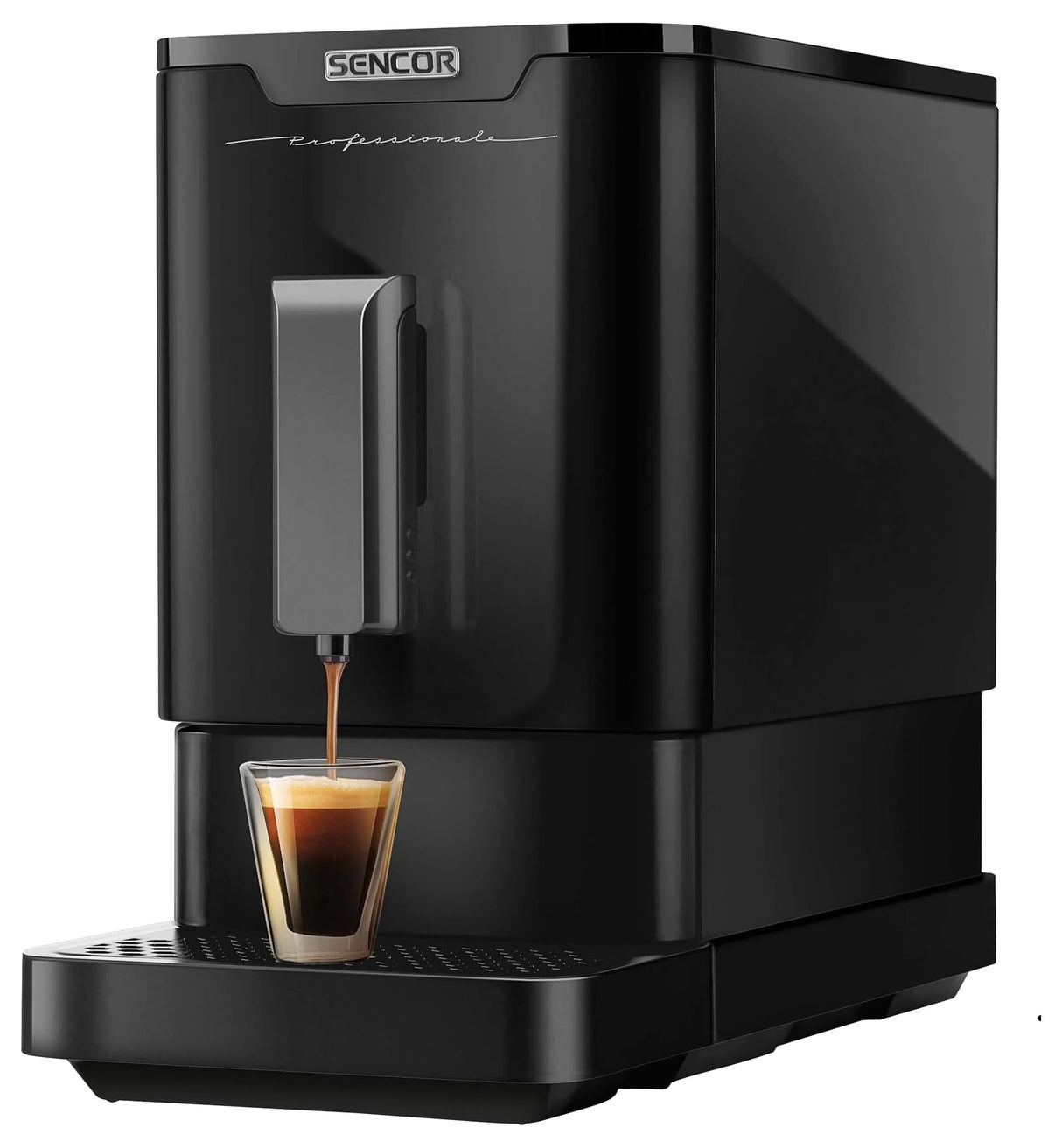 SENCOR Cafetera de Grano, Cafetera Espresso con Trituradora, BLACK Edition, 19 Bars Compacto, Auto Cleaning, Cafetera Espresso automática, Barista Express, Thermoblock y Sistema de elaboración