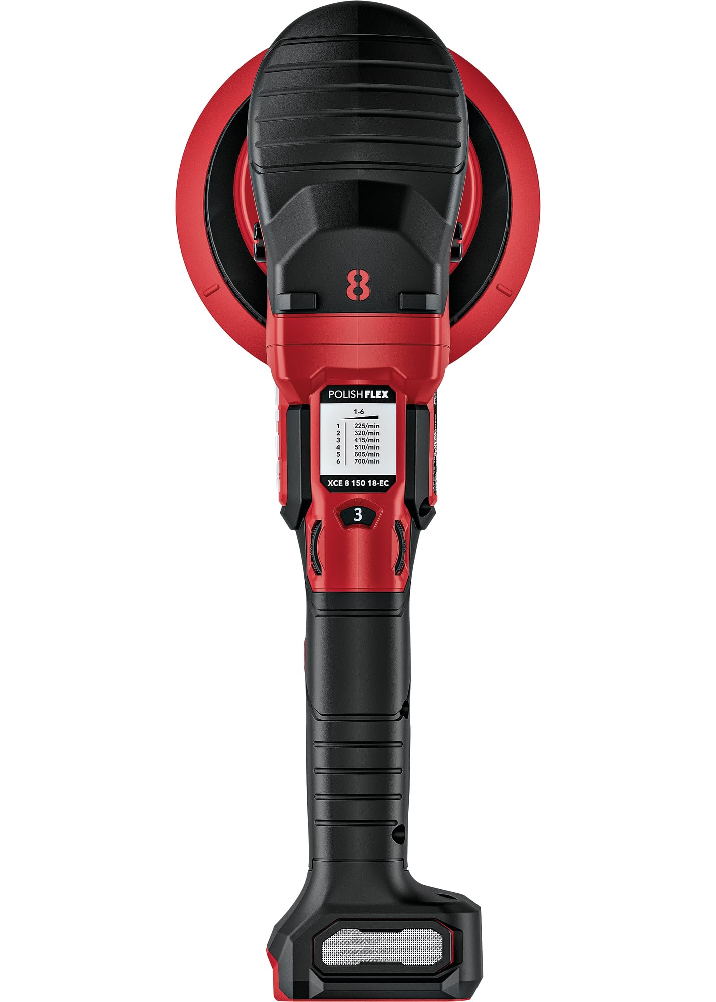 Flex Pulidora excéntrica con batería de rotación forzada 18 V XCE 8 150 18-EC C (con interruptor de gas, fácil ajuste de velocidad, ergonómico) 532646