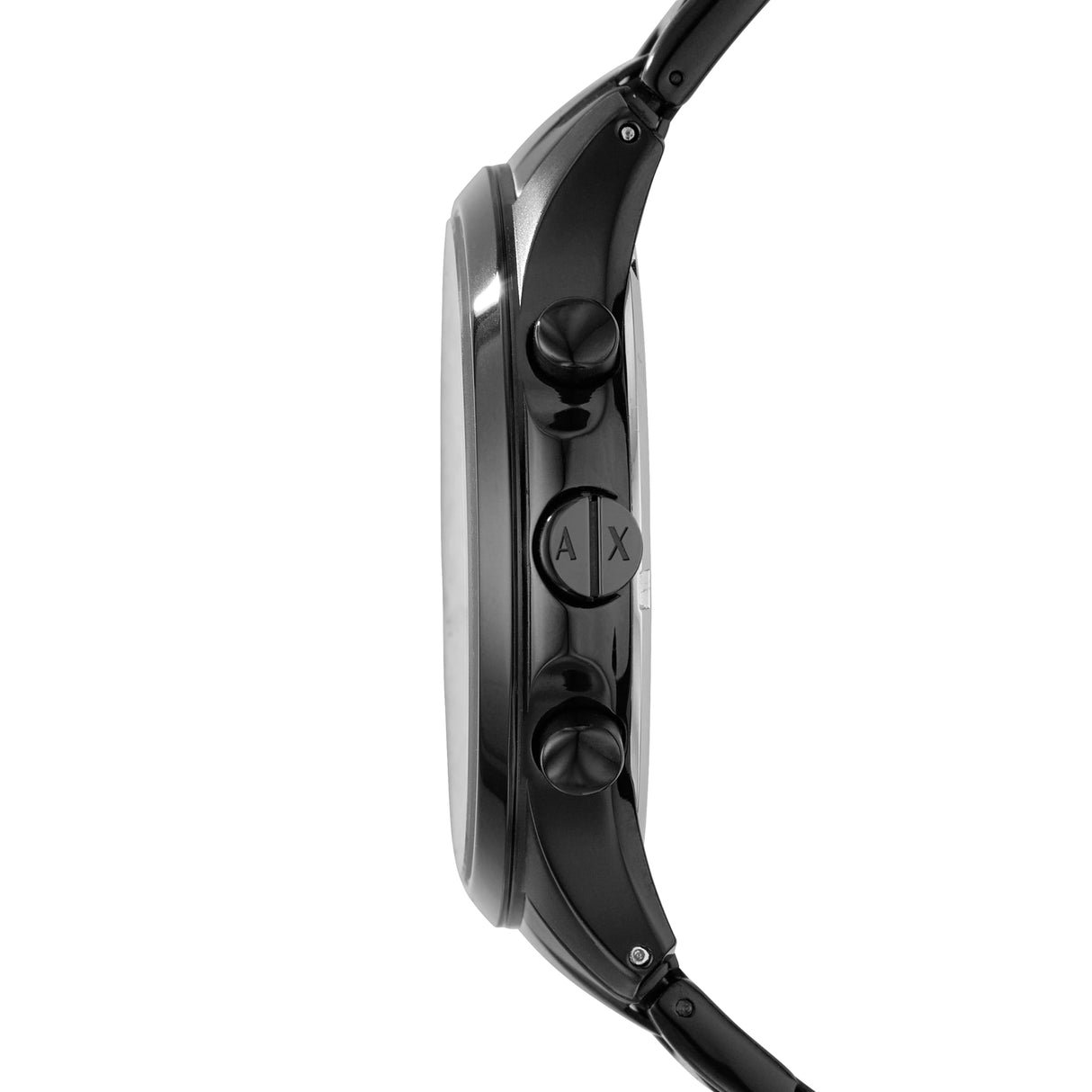 Armani Exchange Relojes de hombre, Movimiento de cuarzo cronógrafo y caja de 46 mm con correa de acero inoxidable, Negro azabache