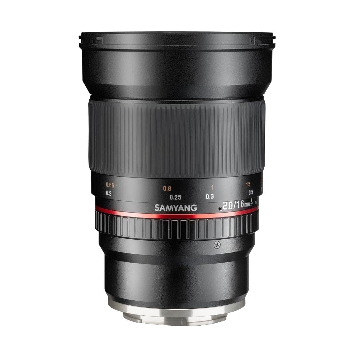Samyang F1120710101 - Objetivo fotográfico DSLR para Fuji X (Distancia Focal Fija 16mm, Apertura f/2-22 ED AS UMC CS, diámetro Filtro: 77mm), Negro