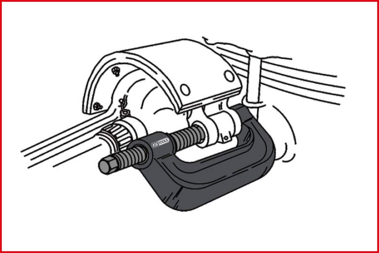 KS Tools 460.1735 Universal Juego de arco en C y adaptador, 9 pzs