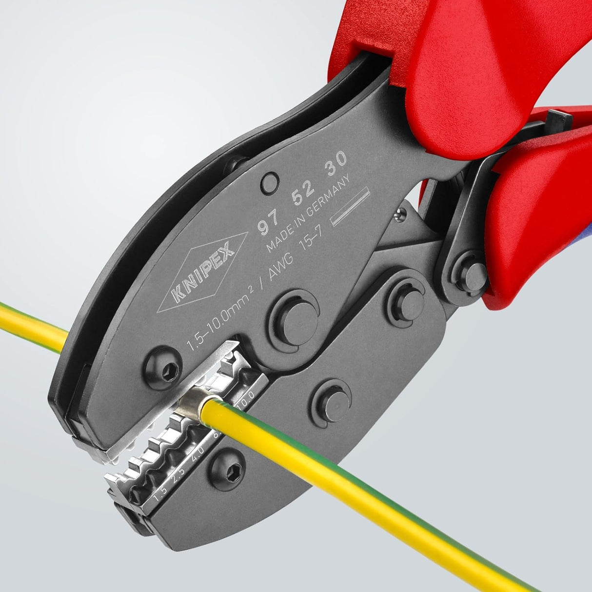 Knipex PreciForce® Alicate para crimpar terminales bruñido, con fundas multicomponentes 220 mm 97 52 30