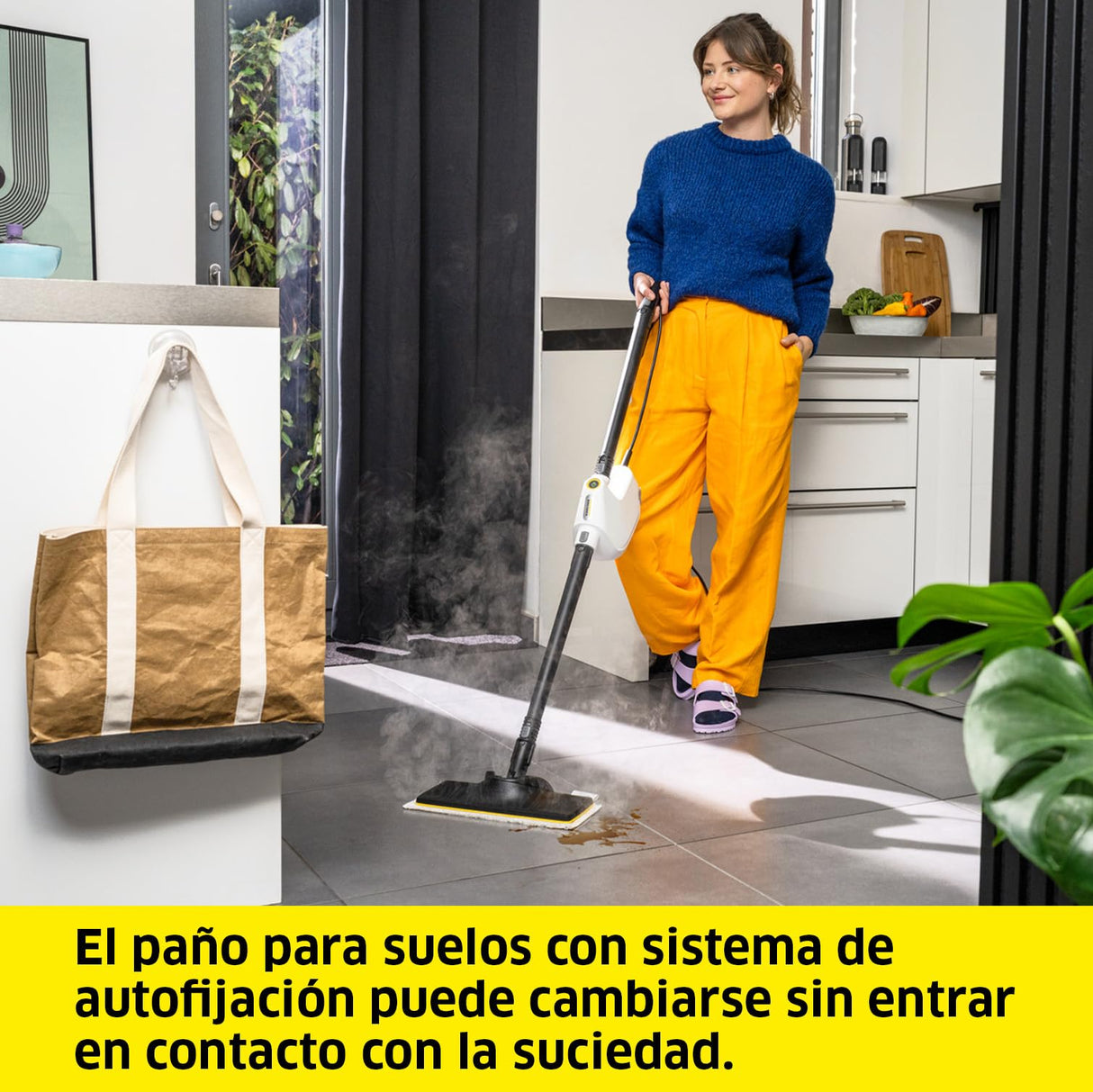 Kärcher Limpiadora de vapor SC 1 Multi & Up, tiempo de calentamiento: 30 s, rendimiento: 30 m², depósito: 0,2 l, 1,6 kg, boquilla suelos EasyFix Large, paño microfibra, cartucho de descalcificación