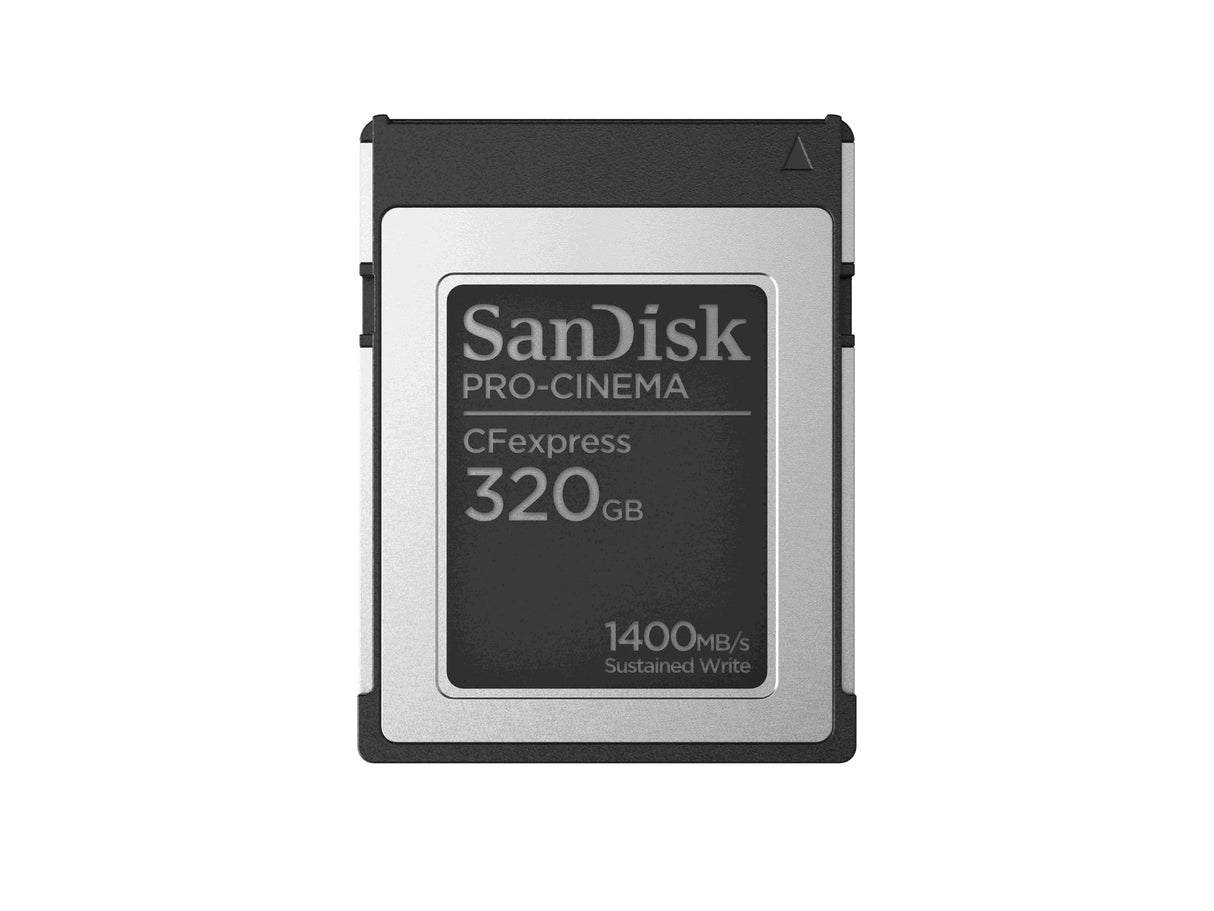 SanDisk 320 GB Pro-Cinema CFexpress Tarjeta Type B, para Grabar vídeos 8K impecables, con una Velocidad de hasta 1700 MB/s y Resistencia a caídas de hasta 1 Metro
