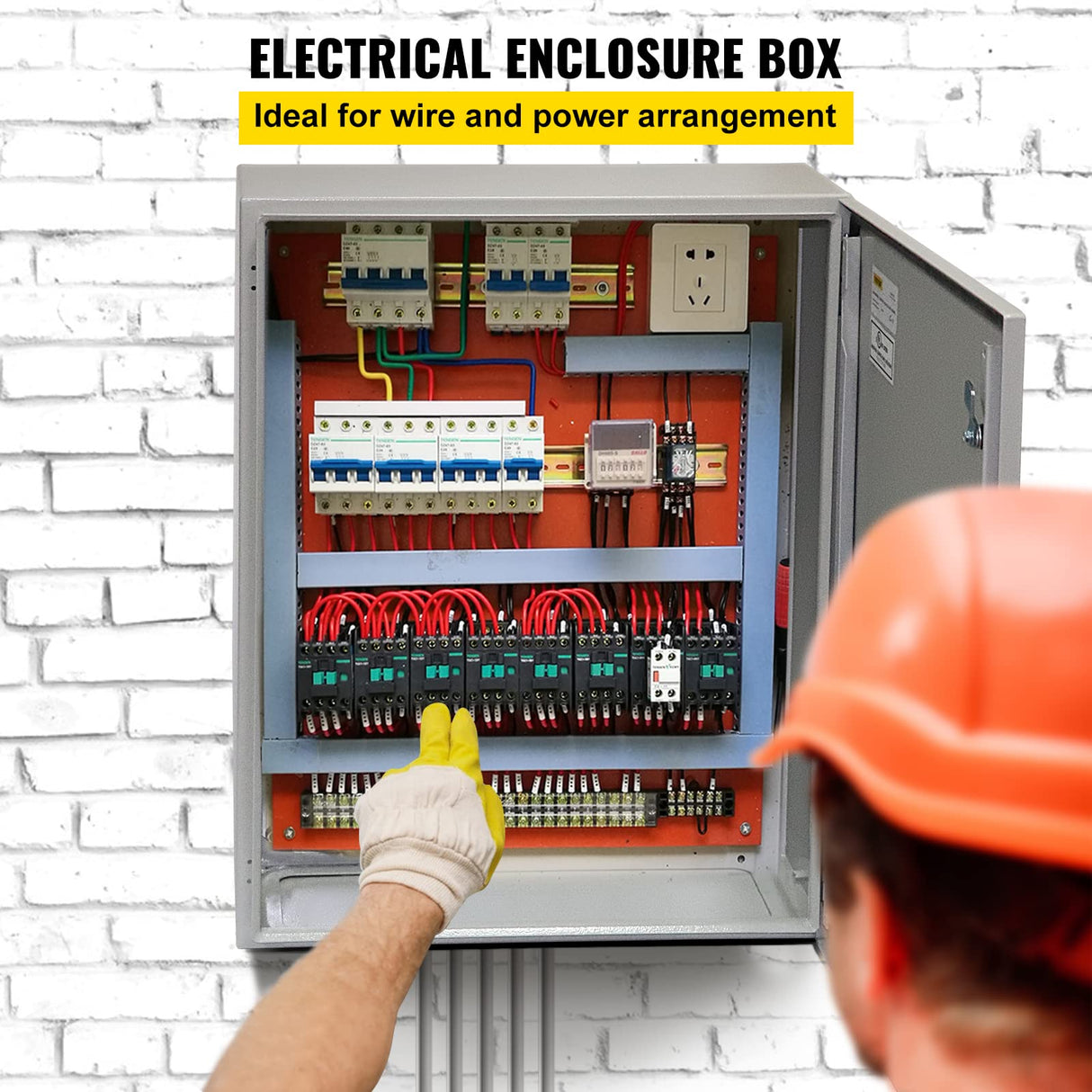 VEVOR Caja eléctrica 70 x 50 x 20 cm caja para exteriores IP65 resistente al agua y al polvo caja de conexiones con bisagras de acero al carbono laminado en frío para uso en interiores y exteriores