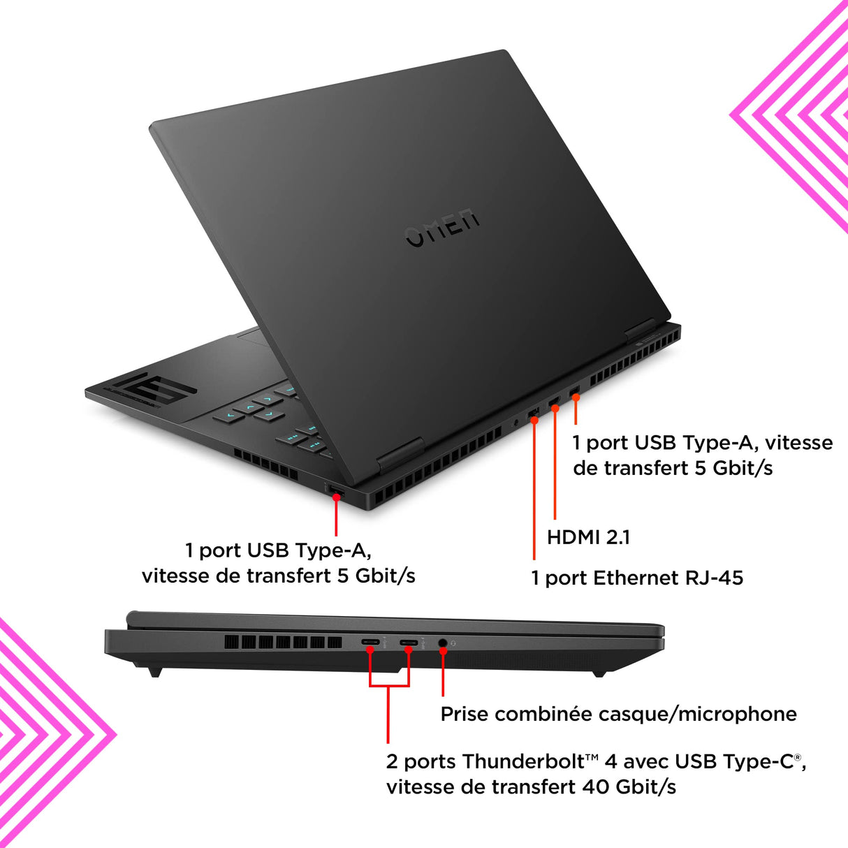 HP OMEN 16-xd0000sf PC Portable Gaming 16,1" FHD IPS (Ryzen 7-7840HS, RAM 16 GB, SSD 512 GB, NVIDIA GeForce RTX 4060 8GB, AZERTY, Windows 11 Familia) Negro sombreado