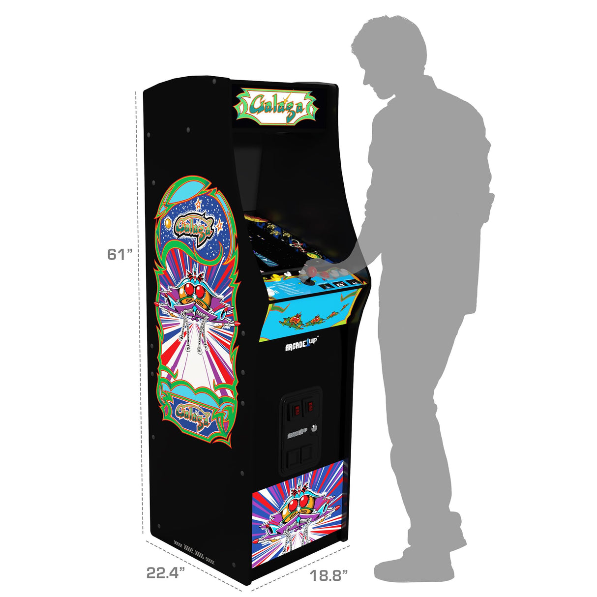 Arcade1Up-GALAGA Deluxe 14 Games in 1, 5 Foot Stand-Up Cabinet Arcade Machine Dominio Videojuegos, Multicolor, M (Tastemakers GAL-A-305427)