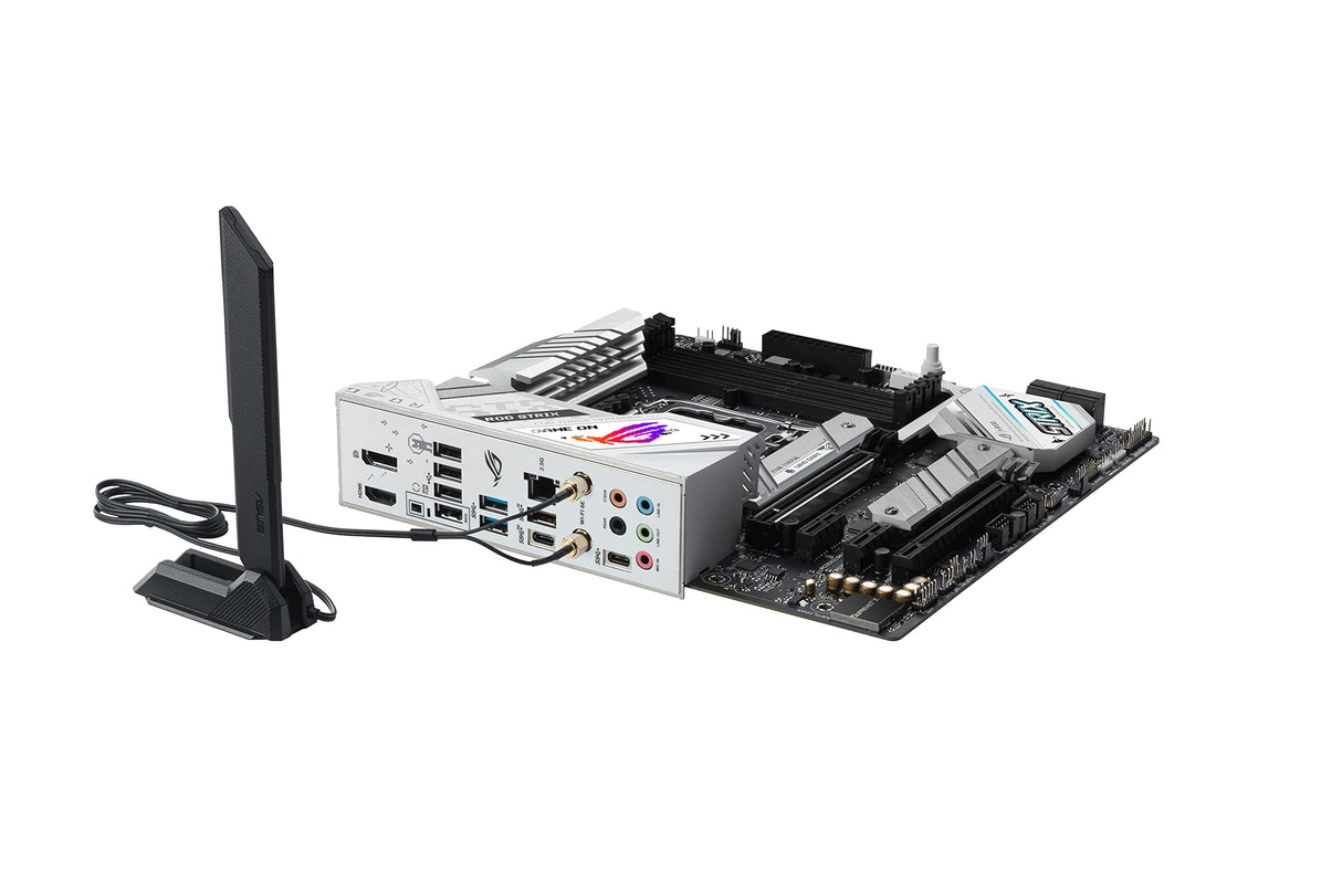 ASUS Placa base ROG STRIX B760-G GAMING WIFI D4 Intel® B760 LGA 1700 mATX, ranura segura PCIe 5.0 x16, 2 ranuras PCIe 4.0 M.2, WiFi 6E, Ethernet 2.5G, USB 3.2 Gen 2x2 Type-C®, Aura Sync RGB, blanca