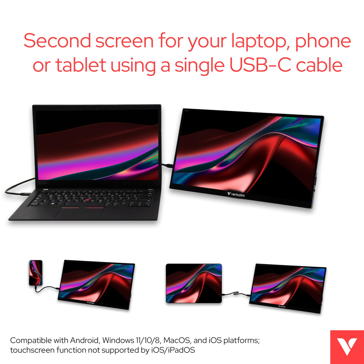 Verbatim PMT-14 Portable TS Monitor 14 FHD