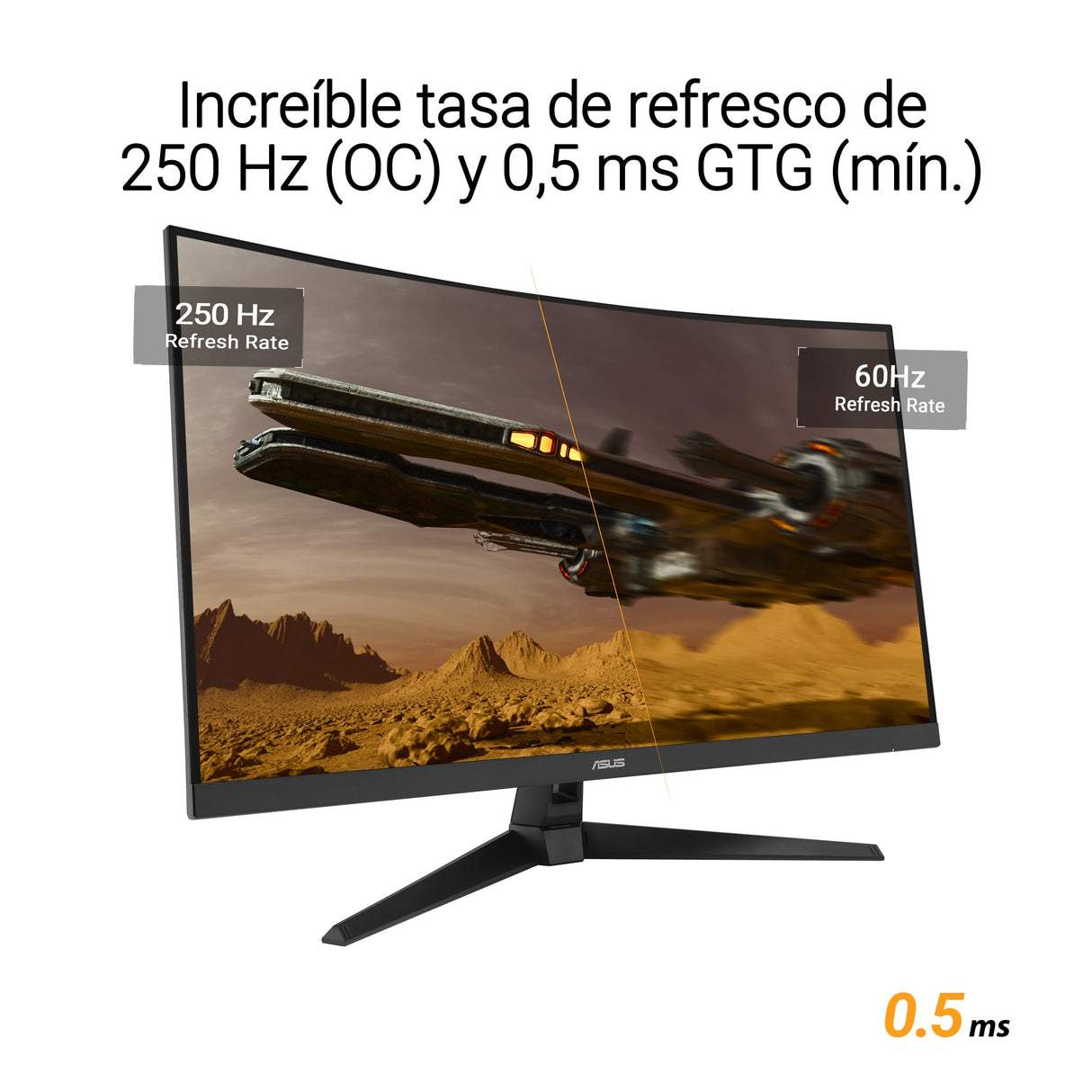 ASUS TUF Gaming VG32VQM5B - Monitor de 31,5", Full HD, Curvo, 250 Hz (OC), ELMB Sync, FreeSync Premium, Tiempo de Respuesta de 0,5 ms, 120% sRGB, DisplayWidget Center