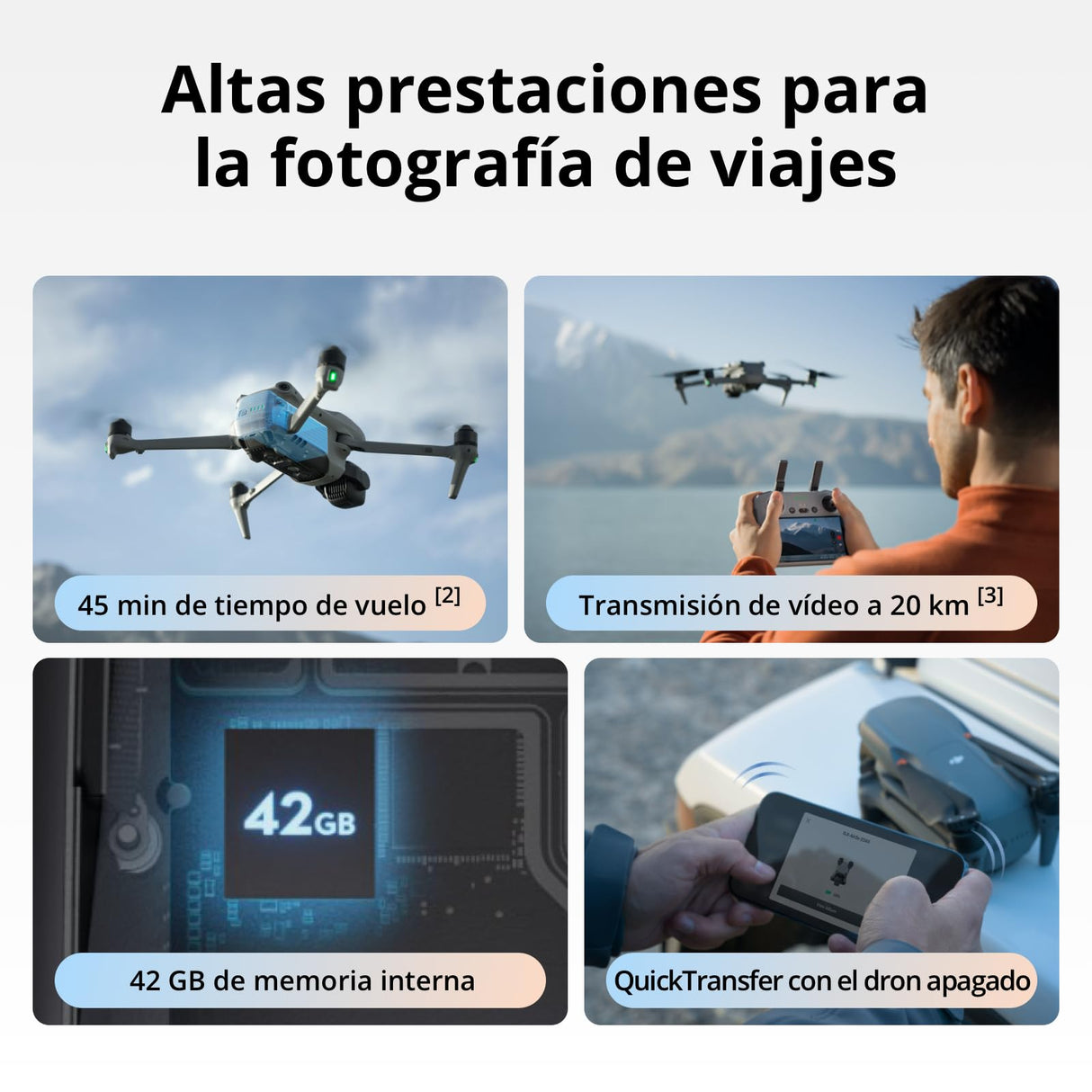 Pack DJI Air 3S Vuela Más (control remoto con pantalla RC 2), dron con gran angular con CMOS 1" y telecámara media, 4K/60 fps, detección de obstáculos omnidireccional y 3 baterías para volar más