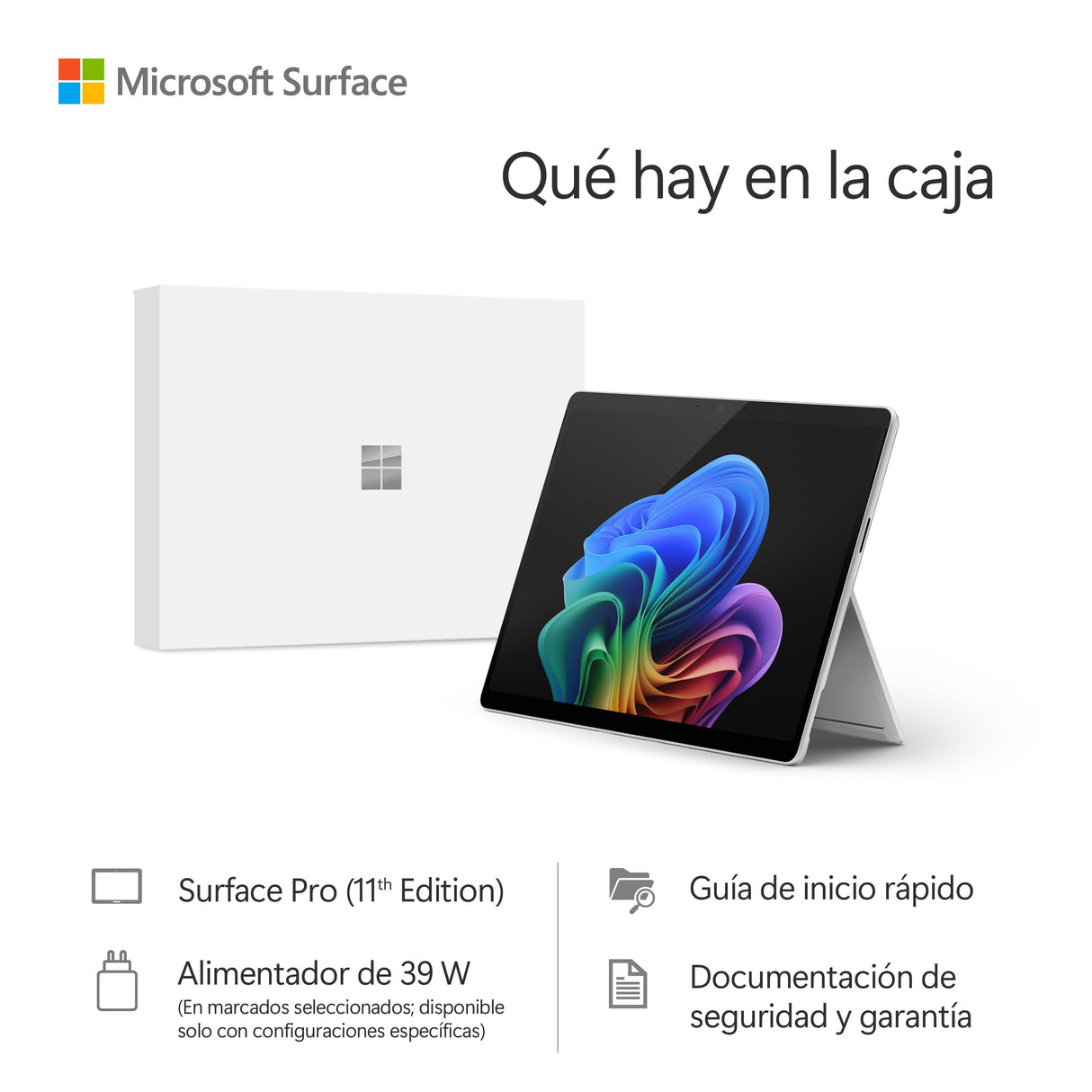 Microsoft Surface Pro (Incluye el Cargador) | Copilot+ PC | Pantalla táctil 13” | Snapdragon® X Plus | 16GB RAM | 256GB SSD | Último Modelo, 11a edición | Platino