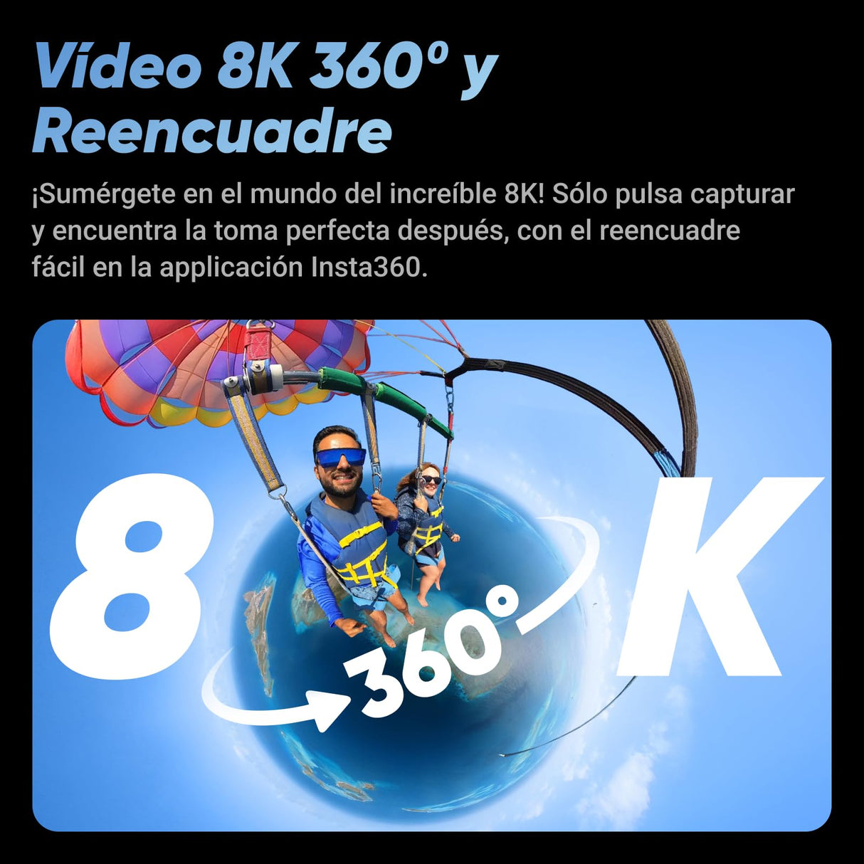 Insta360 X4 - Cámara de acción Impermeable 8K 360, Vídeo 4K Gran Angular, Efecto Selfie Stick Invisible, Protectores de Lente Extraíbles, 135 Min Batería, Edición IA, Estabilización, para Deportes